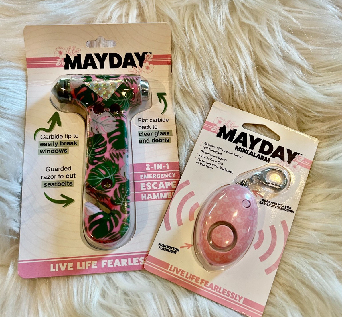 Mayday 2 in 1  Emergency Excape Hammer and Mini Alarm 2 pc set
