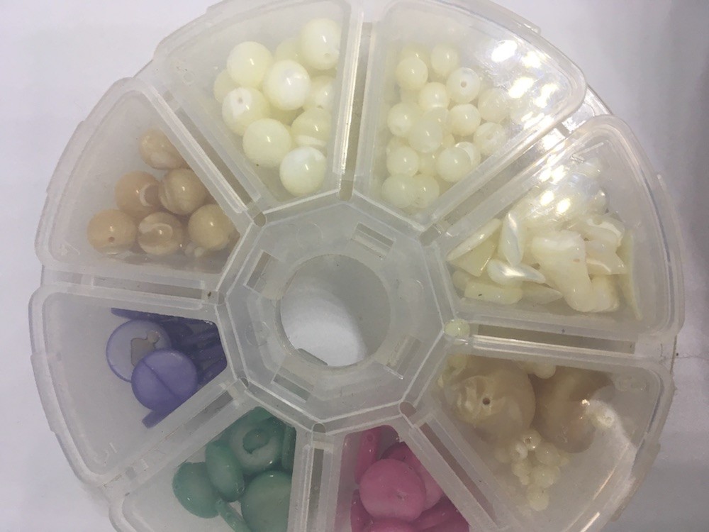 Plastic Container 8 section Organizer Round 4" x 1" inch EMPTY 8 Individual lid