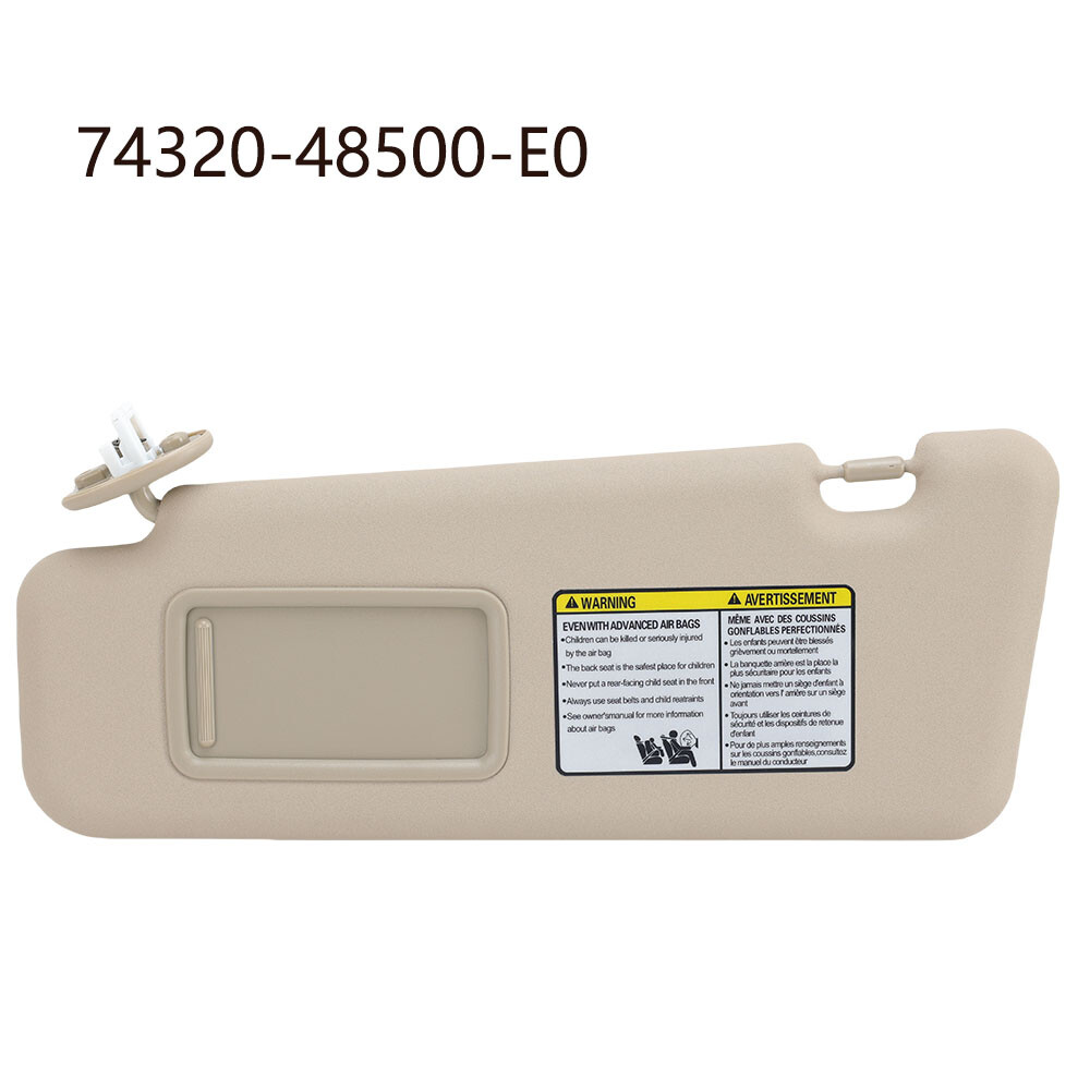 Beige Left Driver Side Sun Visor With Mirror For 2008-2013 Toyota Highlander New