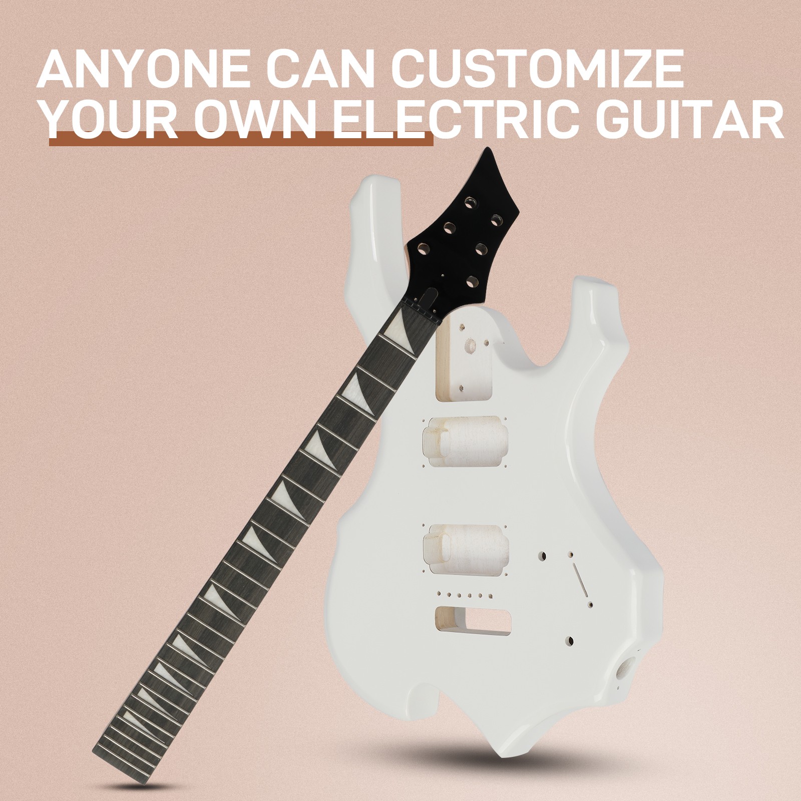 DIY 6 String Electric Guitar Kits with Mahogany Body Accessories Black