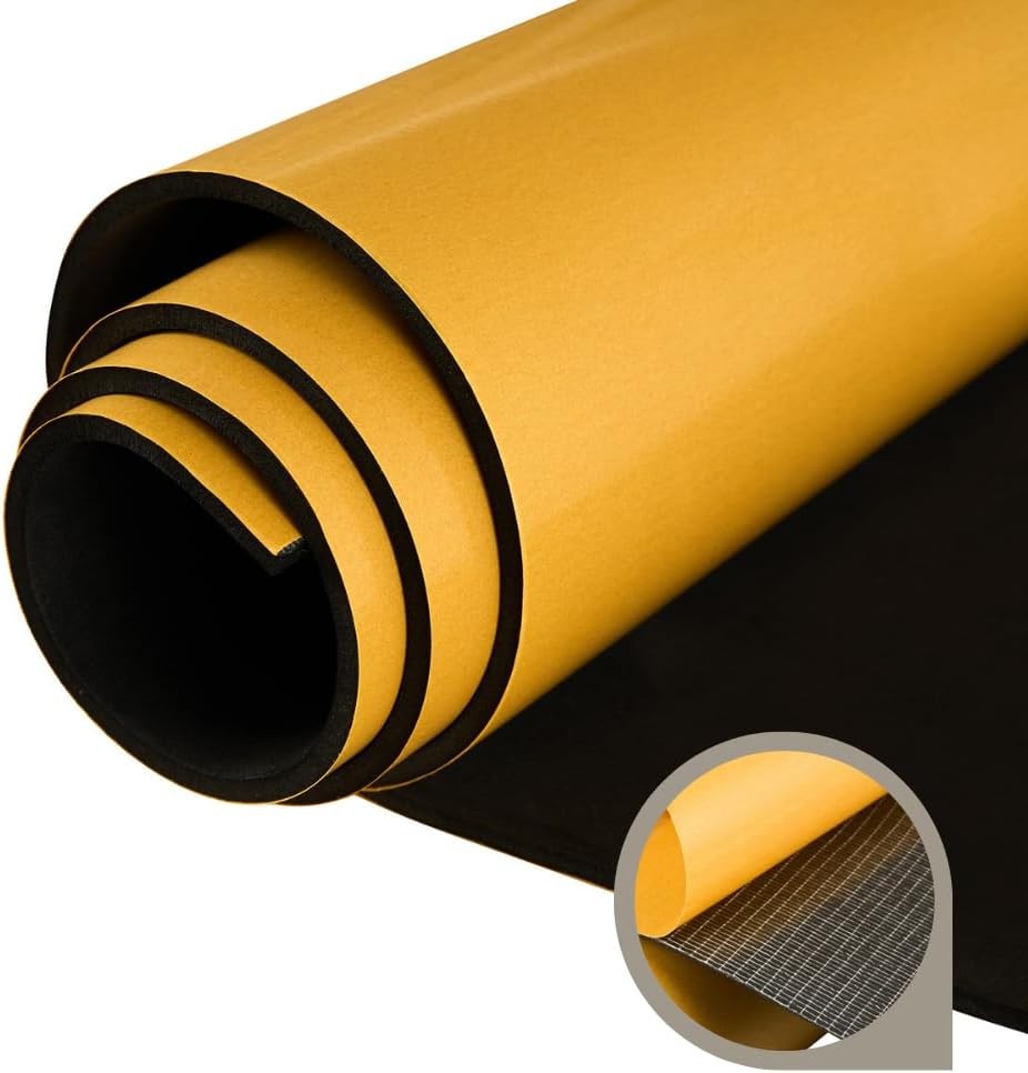 Premium High Density EVA Foam Sheet with Adhesive Backing 15” x 59” Black Foa...
