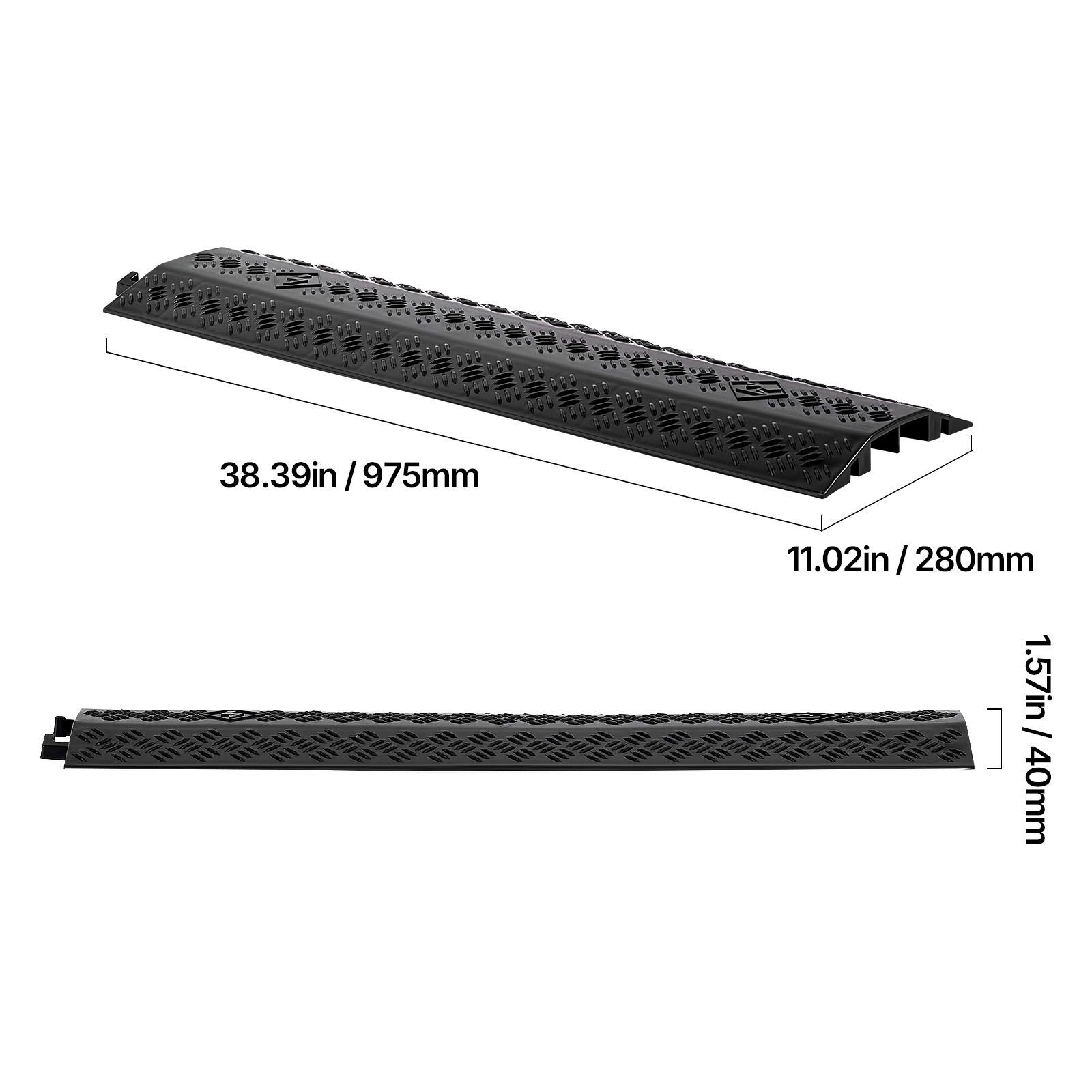 Heavy Duty Cable Protector Ramp, 500 lbs Axle Load, 3 Pack