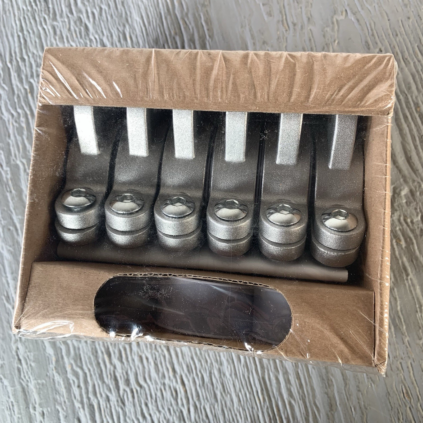 IKEA Stolmen 100.896.62 Set Of 6 Double Brackets End Collars Silver