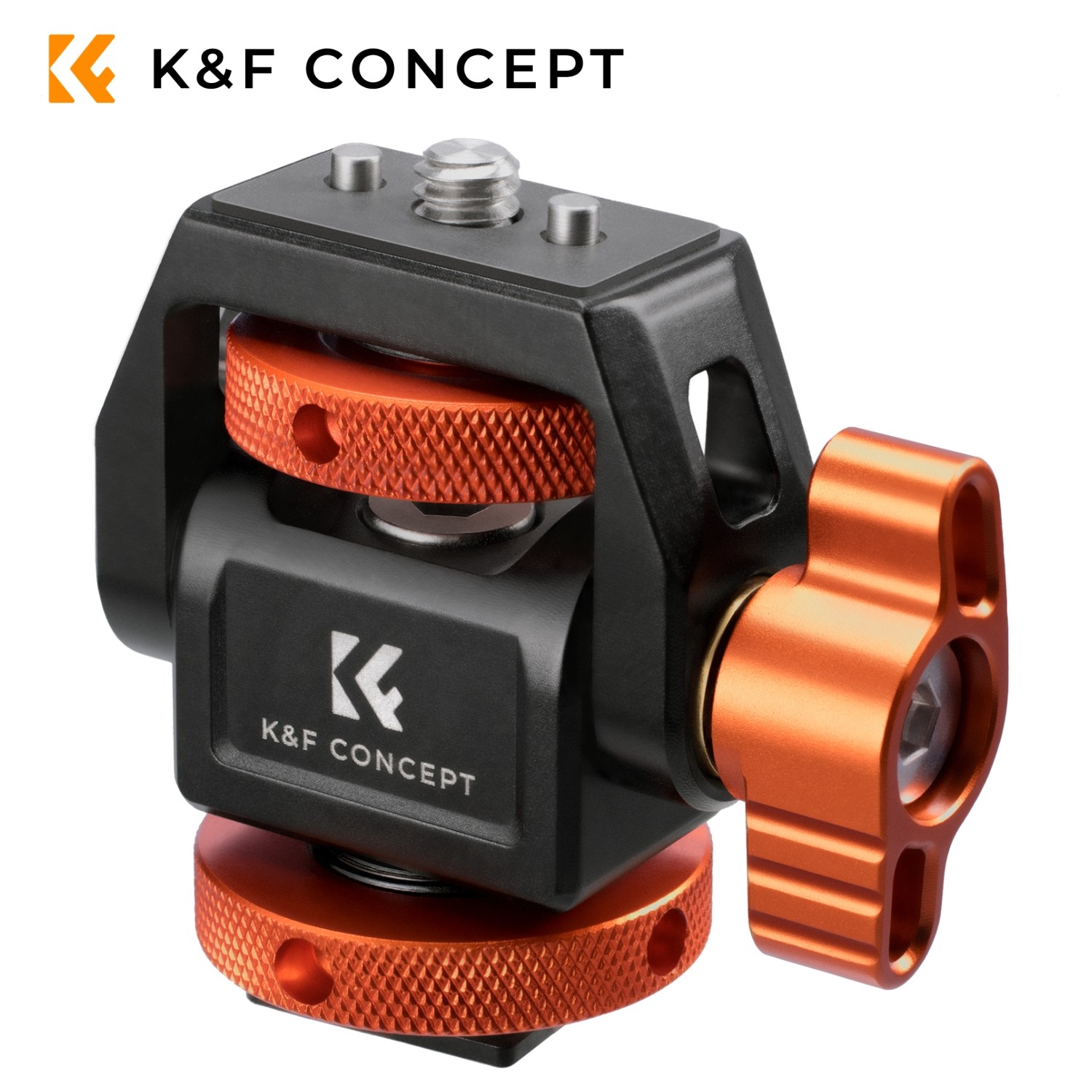 K&F Concept Adjustable Monitor Mount 360° Swivel 180° Tilt w/ Cold Shoe for DSLR