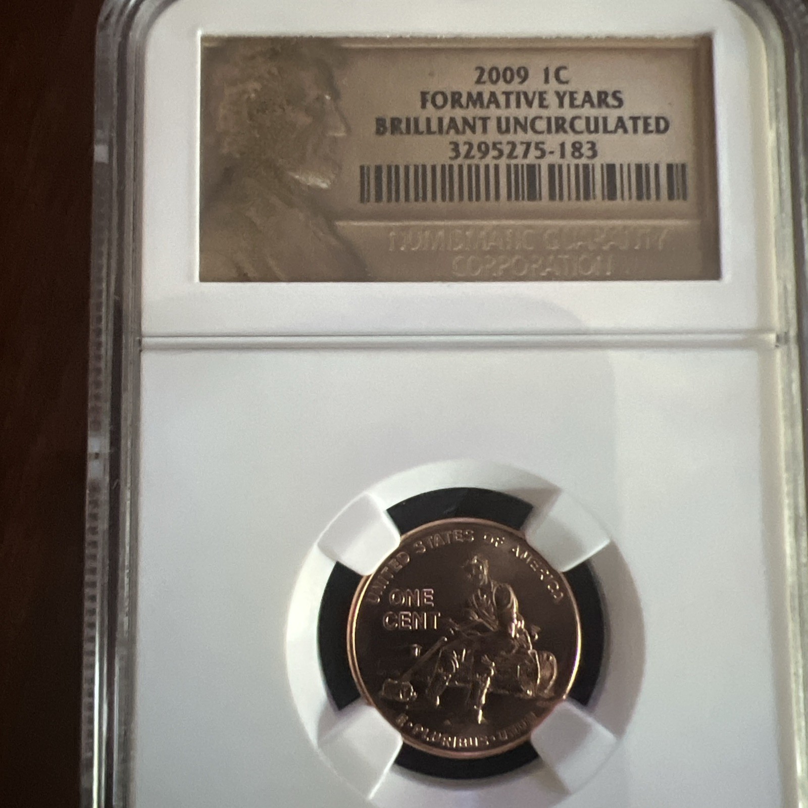 UNDER VALUE! 2009 Lincoln Bicentennial Formative Years NGC Uncirculated 1 Cent