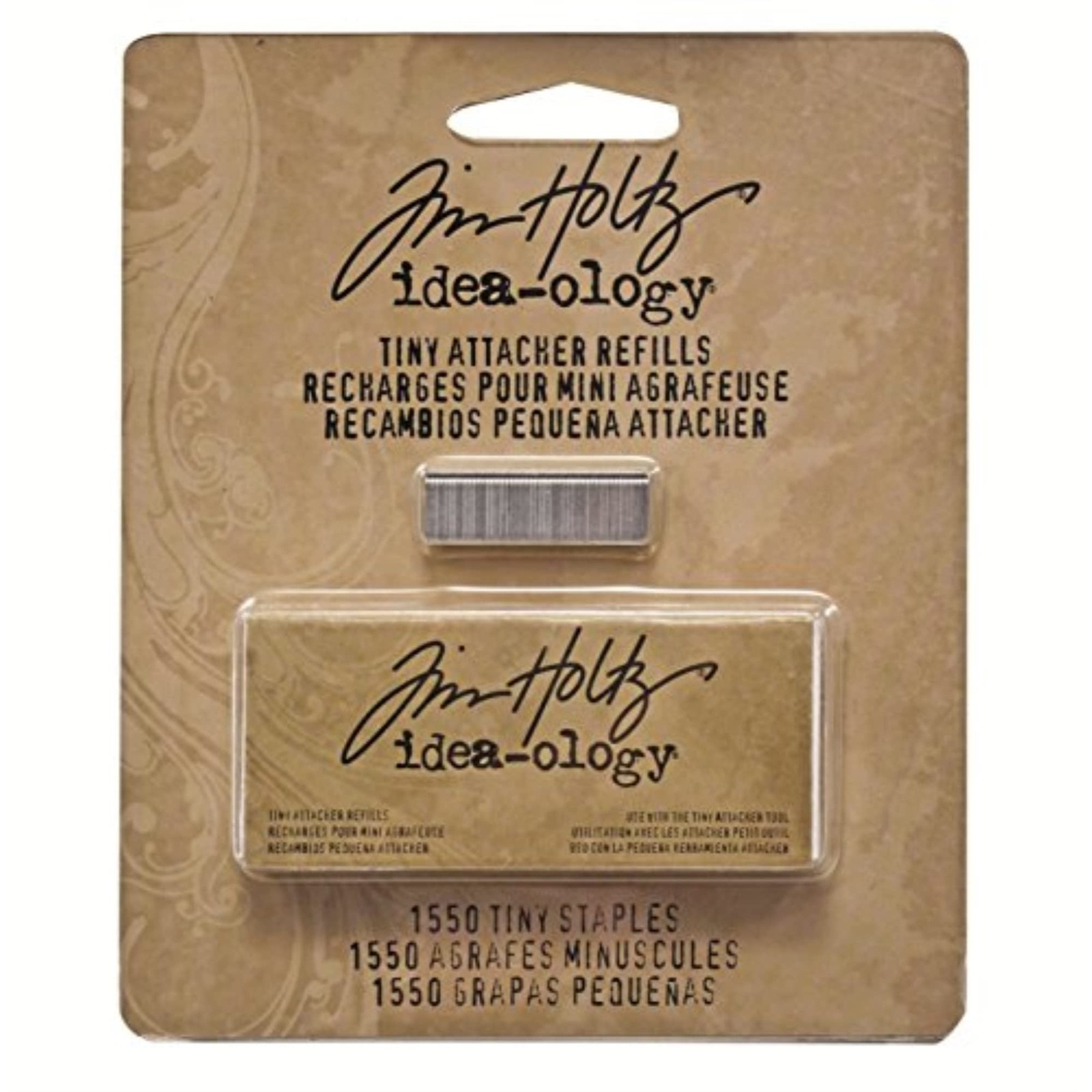 Tim Holtz Idea-ology Metal Tiny Attacher Refills Box of 1550 Staples .25 Inch...