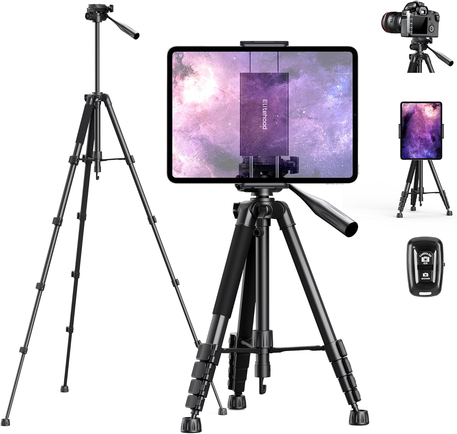 68" Heavy Duty Ipad Tripod, Ultra-Stable Camera Tripod for Ipad Pro 12.9, Tablet