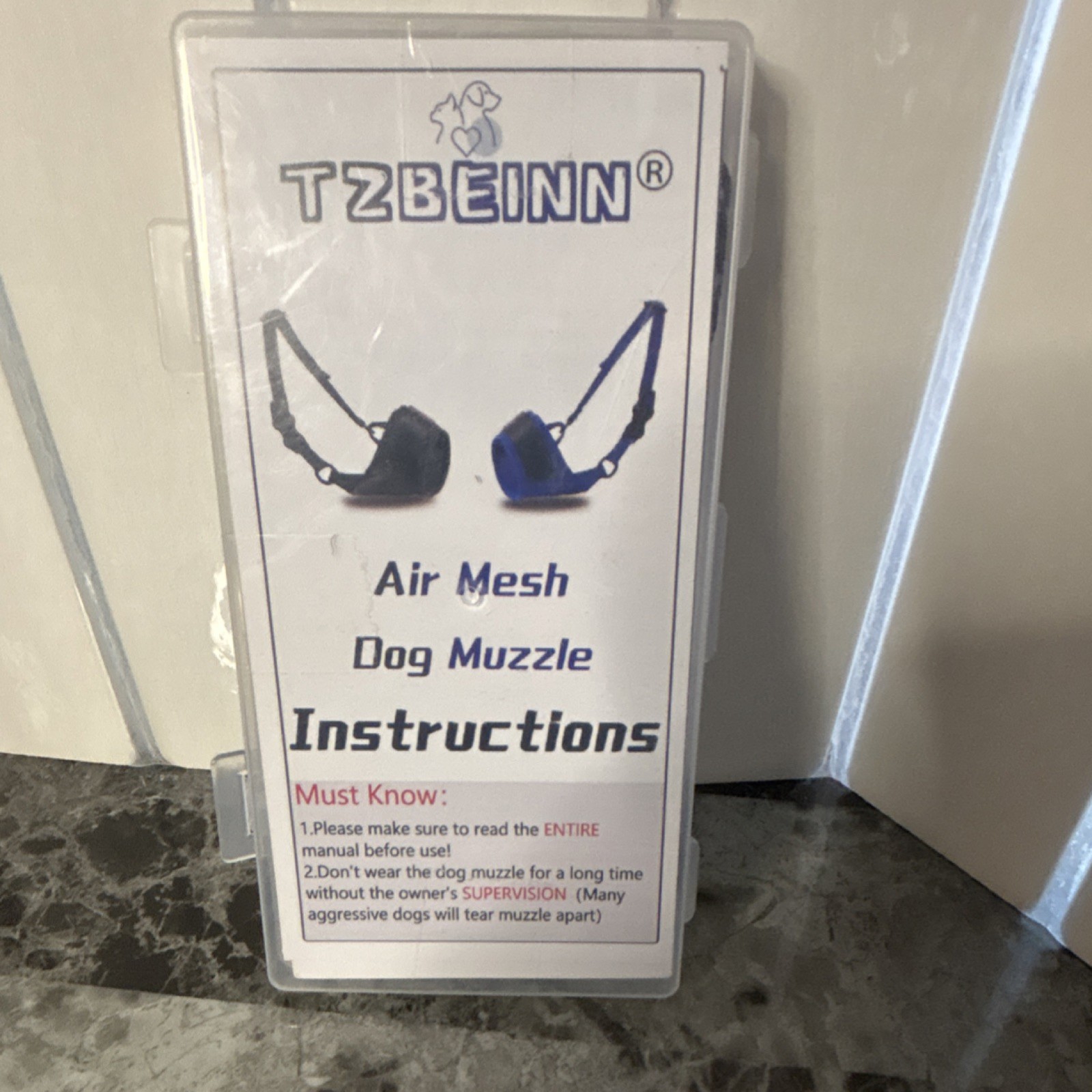 TZBEINN Air Mesh Dog Muzzle Black Mesh Size M Non Breed Specific Adjustable