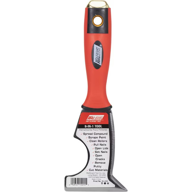 WAL-BOARD TOOLS Soft Grip Handle with Hammer-End 3-in Steel Reusable Putty Knif