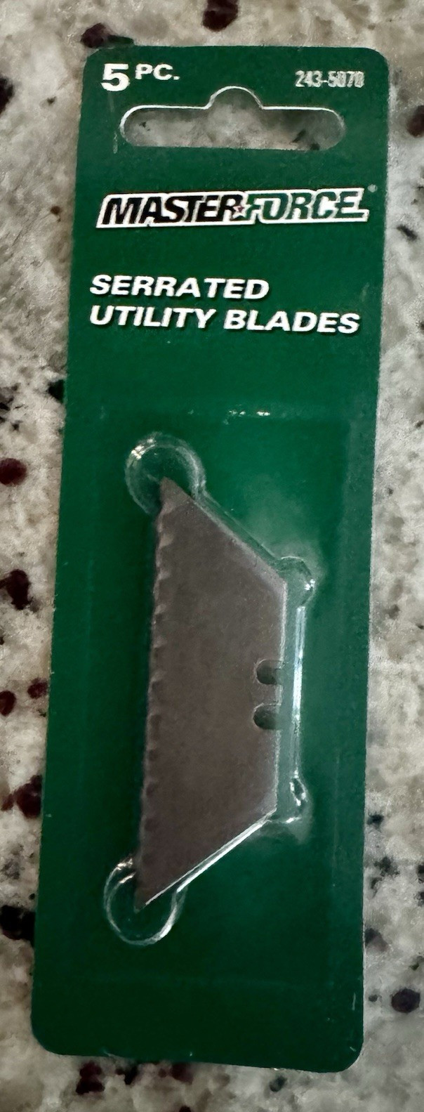 Masterforce Serrated Utility Knife Blades Box of 10x5pc Carbon Steel 0.024in