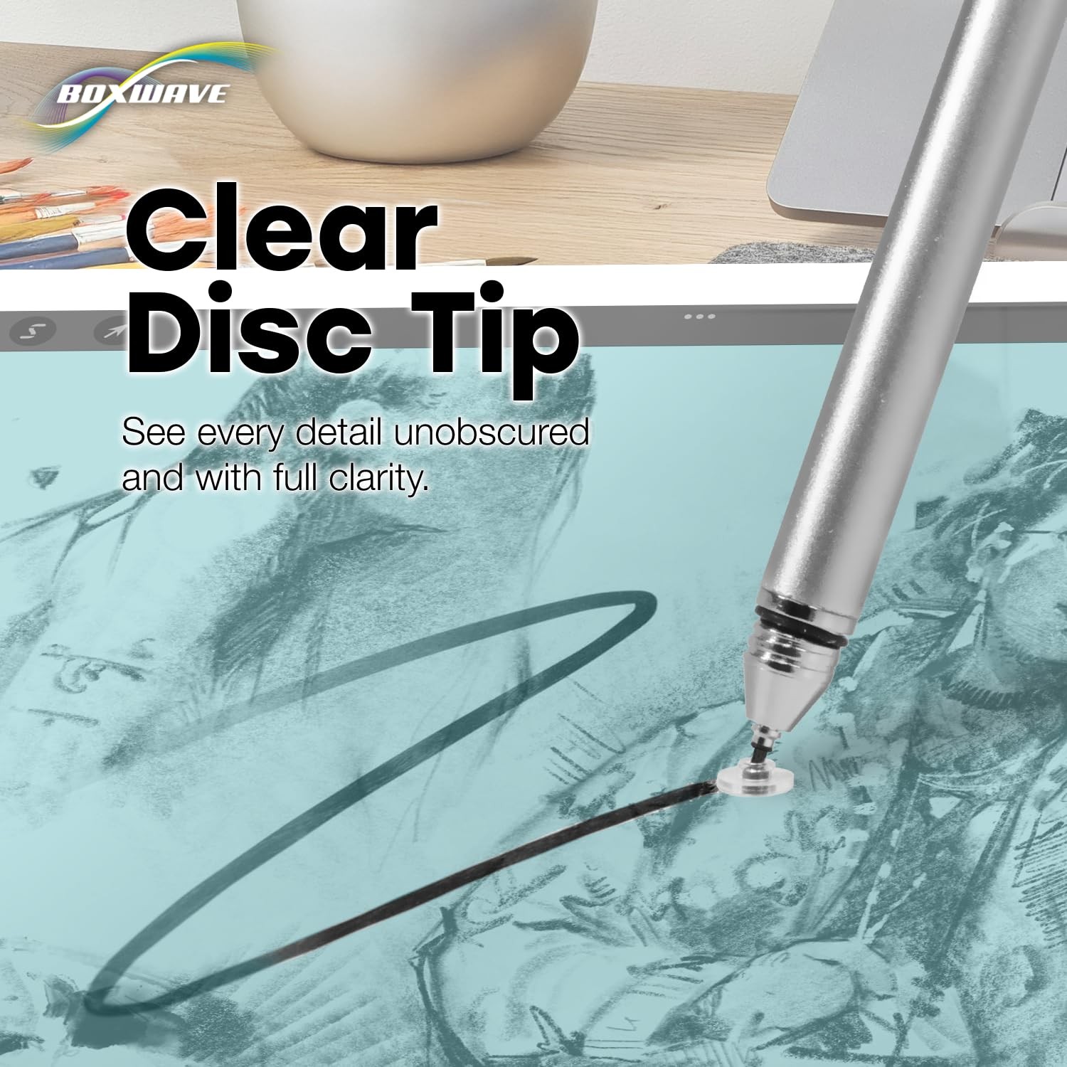 BoxWave FineTouch Capacitive Stylus Compatible with Viewsonic Metallic Silver