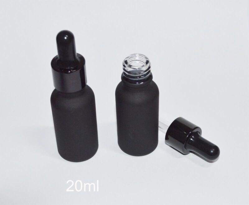 20ml 10pcs Black Frosted  Glass Dropper Bottle To Store Essential Oil