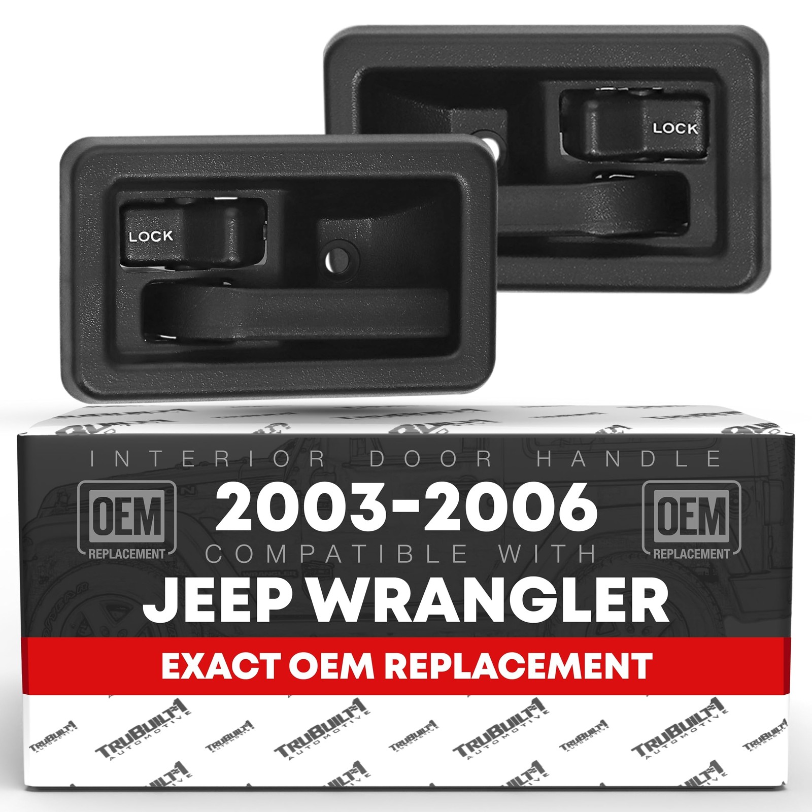 Interior Door Handles, Left & Right for 2003-2006 Jeep Wrangler