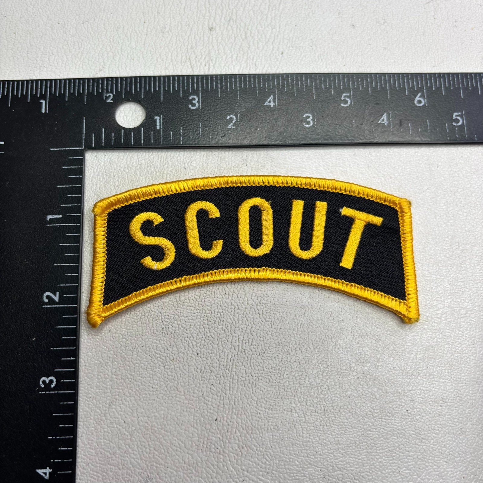 Military Yellow Letter SCOUT Rocker Tab Patch 62X9