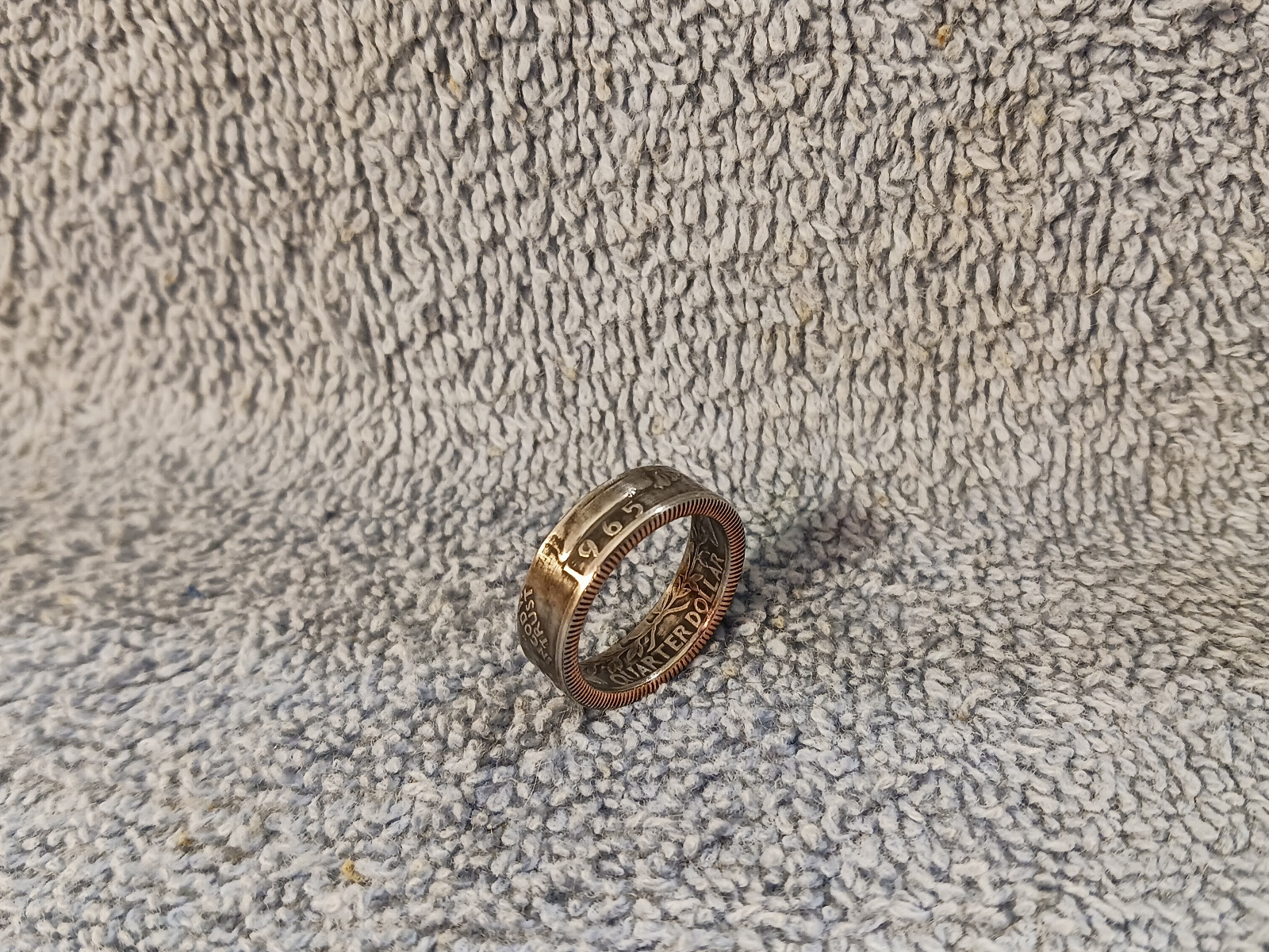 1965 Washington Quarters, Handmade Coin Ring, Size 6
