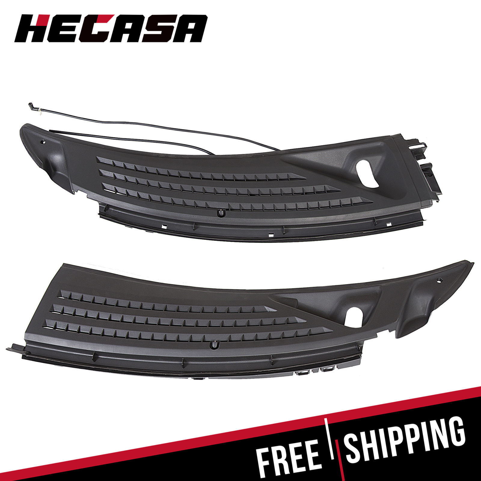For 09-14 Ford F150 Windshield Wiper Cowl Panel Grille Set w/ Seals Left + Right