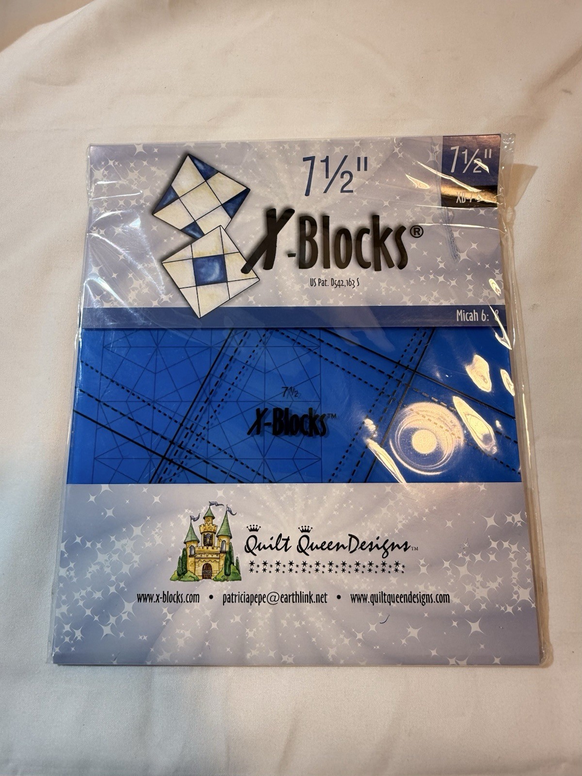 Quilt Queen Designs 7.5" X-Blocks Quilting Templates NEW