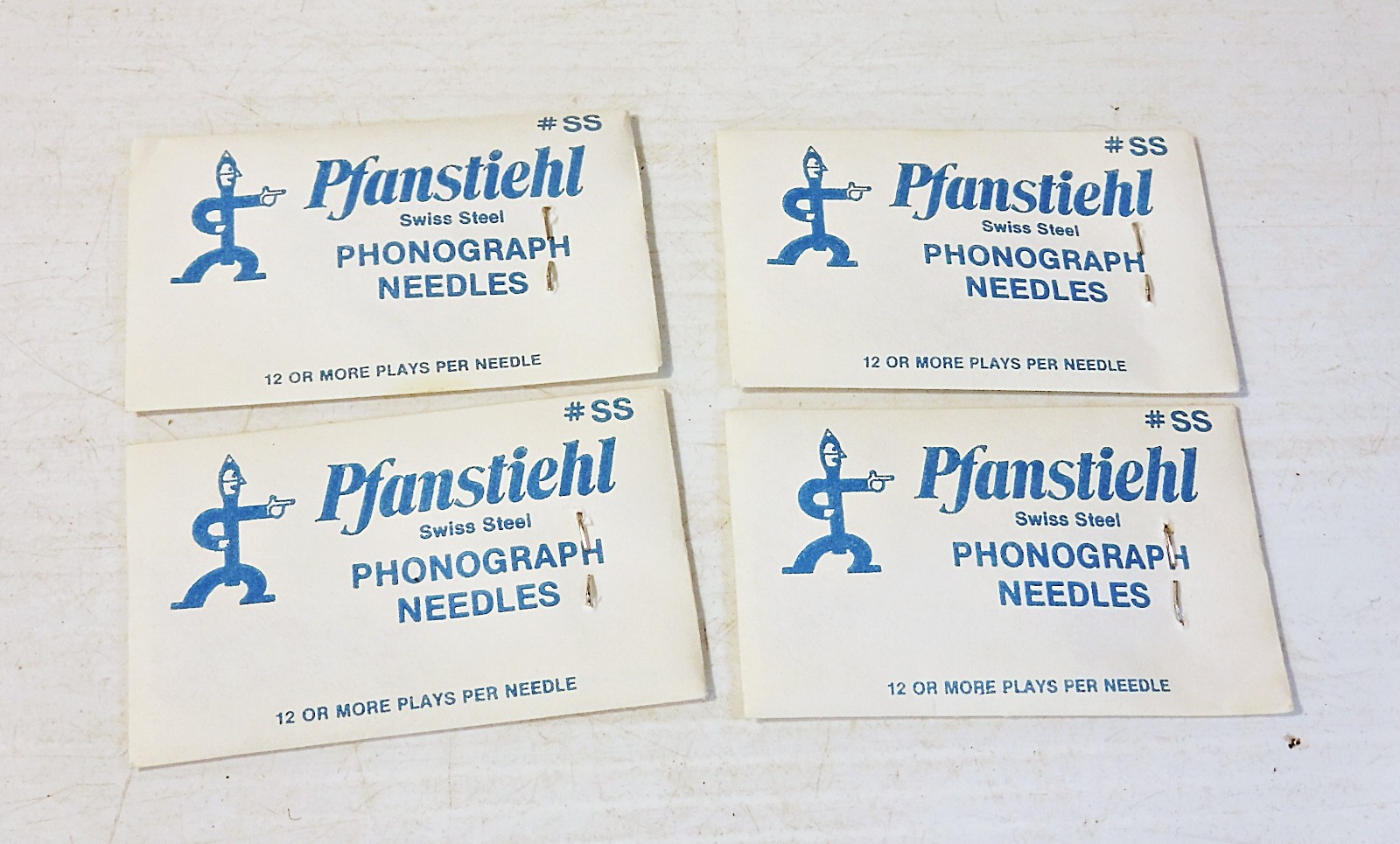 Pfanstiehl Swiss Steel #SS Phonograph Needles Four Packs  for 100 total