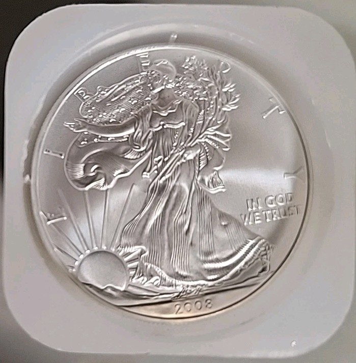 2008 $1 American Silver Eagle 1 Oz Gem Brilliant Uncirculated Tube Of 20 Coins