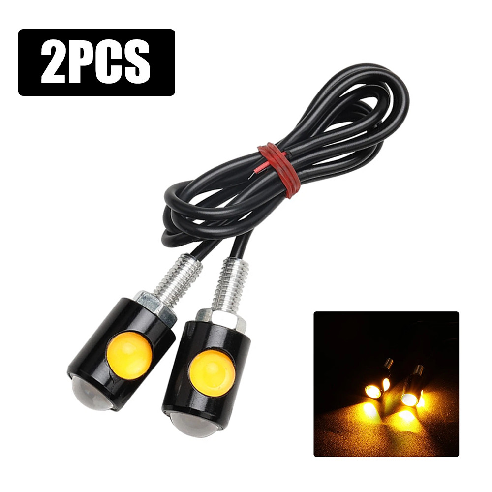 2X Mini LED Motorcycle Turn Signals Indicator Amber Blinker Light Universal Lamp