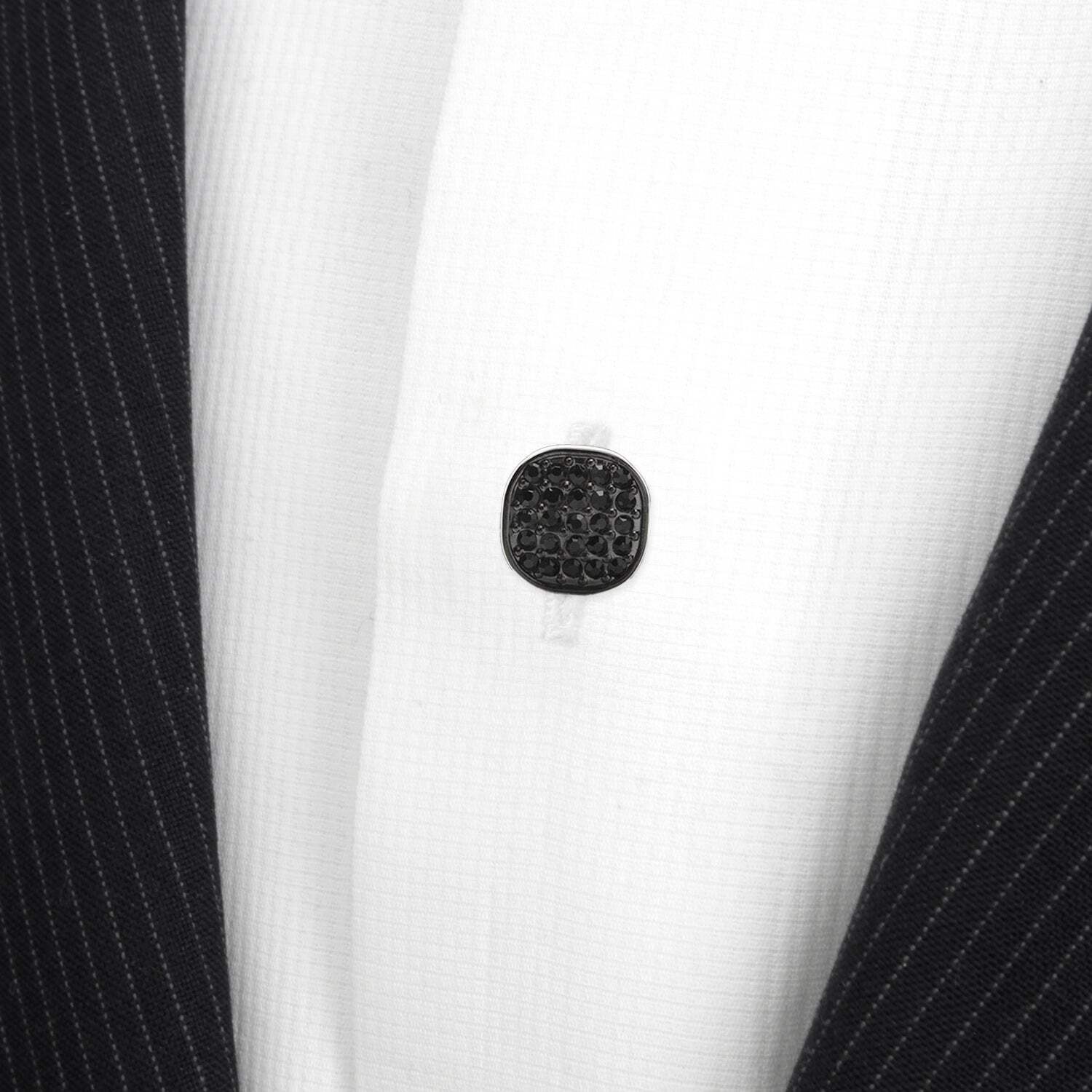 Black Stainless Steel Black Pave Crystal 5-Studs