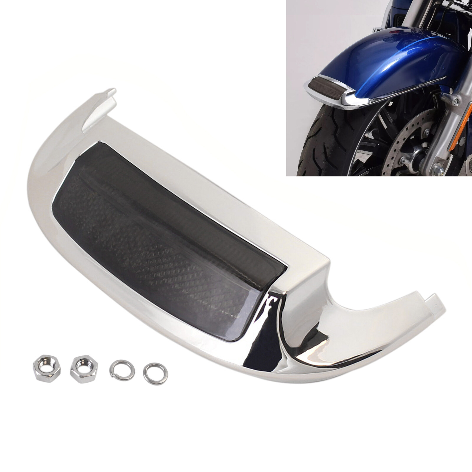 Front Fender LED Tip Light For Harley Electra Glide Ultra Classic FLHT 2014-2024