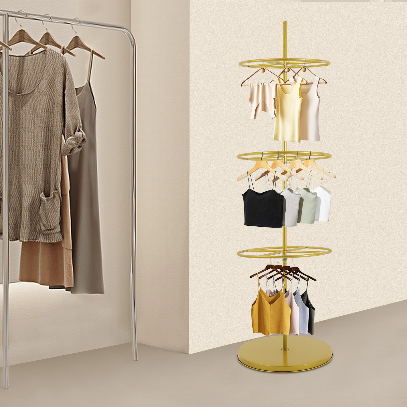 Store Rotatable Retail Round Dispaly Rack for Bra, Shorts, Socks, Underwear NEW