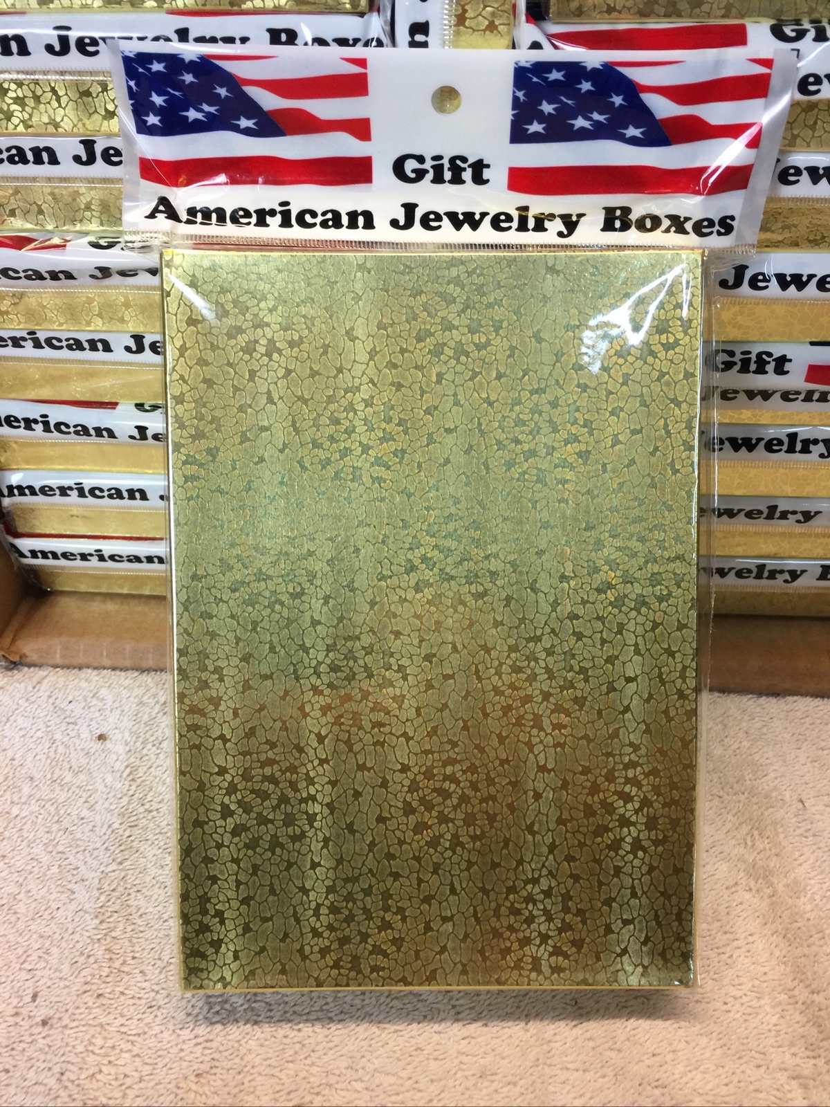 Lot of 25 Gold Cotton Filled Gift Box Jewelry Craft Collectibles 7"x5"x1" (2646)