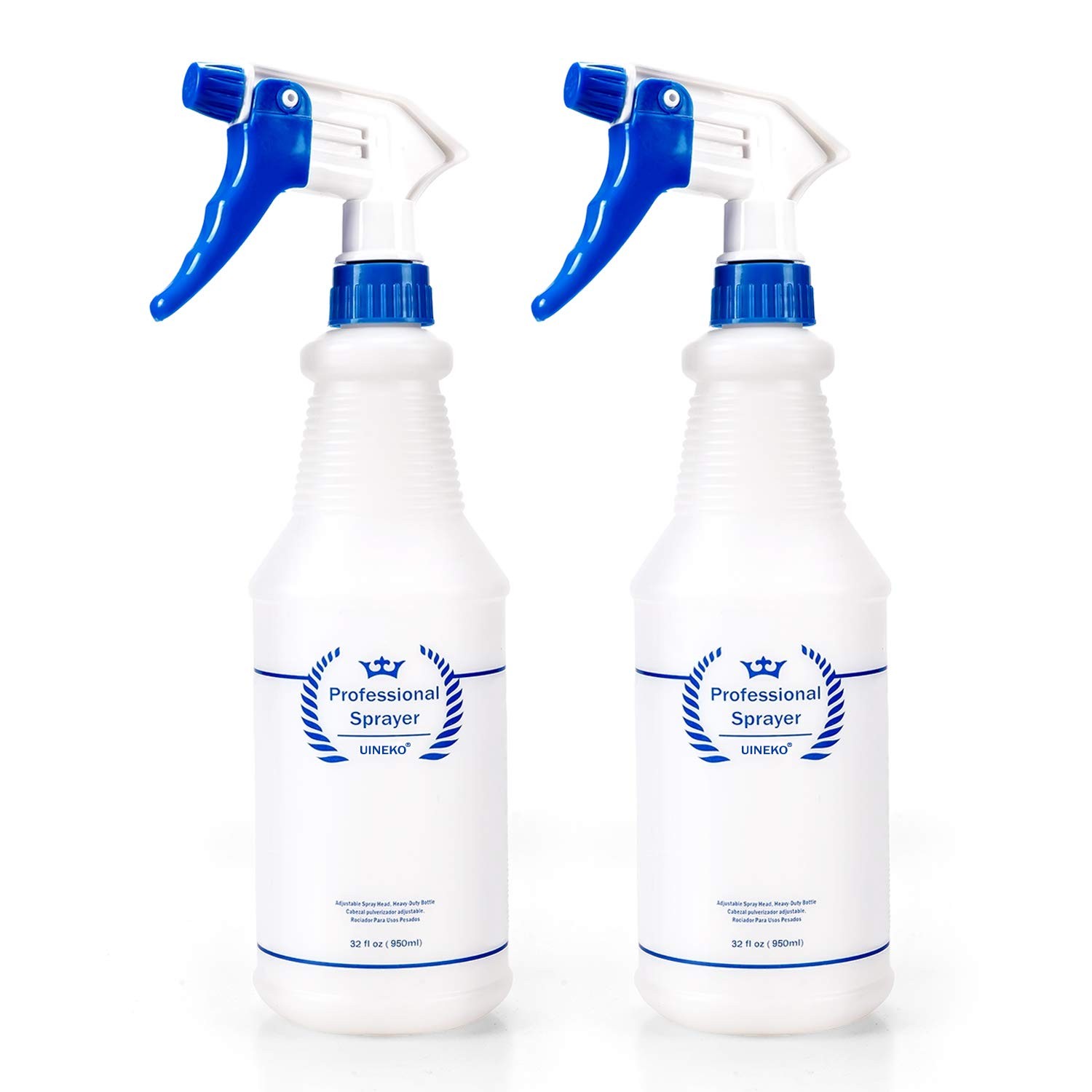Plastic Spray Bottle 2 Pack, 32 Oz, All-Purpose Heavy Duty Spraying Bottles L...