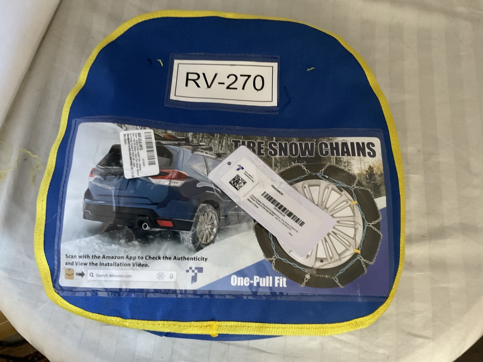 BRAND NEW FENCARCIO SCRV270 ONE-PULL HEAVY DUTY TIRE SNOW CHAINS SET OF 2