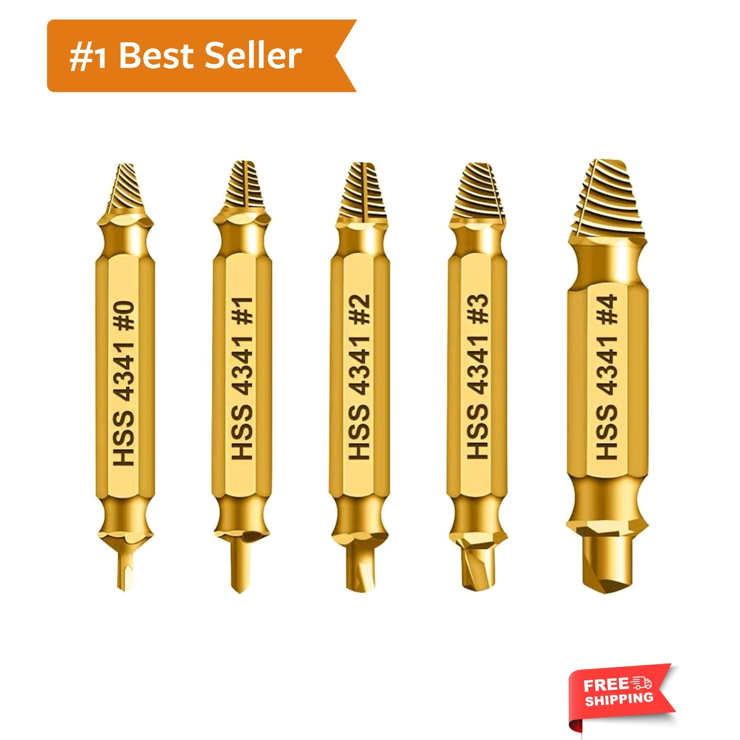 Damaged Screw Extractor - Remover for Stripped Head Screws Nuts & Bolts, Dril...
