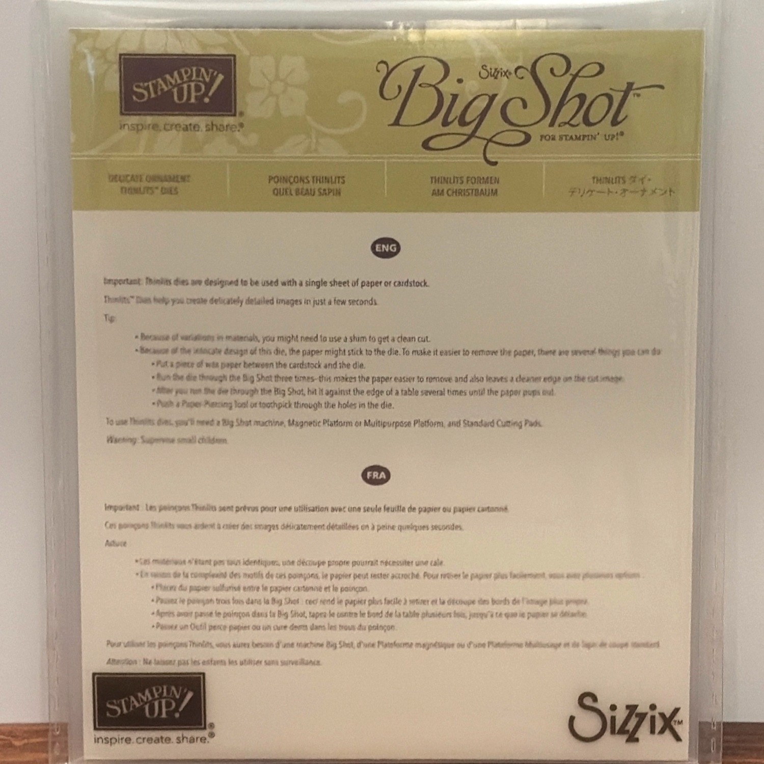 SIZZIX STAMPIN' UP! 139667 DELICATE ORNAMENTS THINLITS DIES
