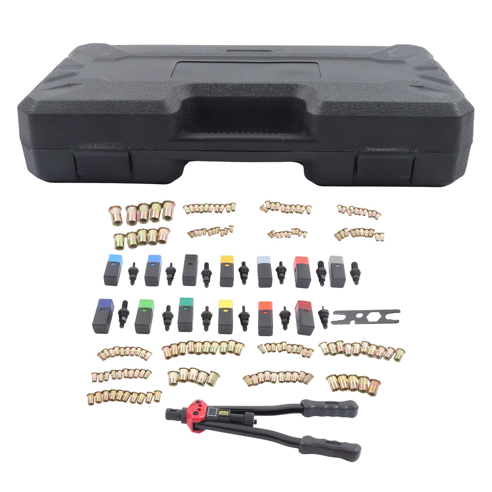 16" Rivnut Tool Kit with 13 Metric and SAE Mandrels,Manual Nutsert Tool 150 PCS