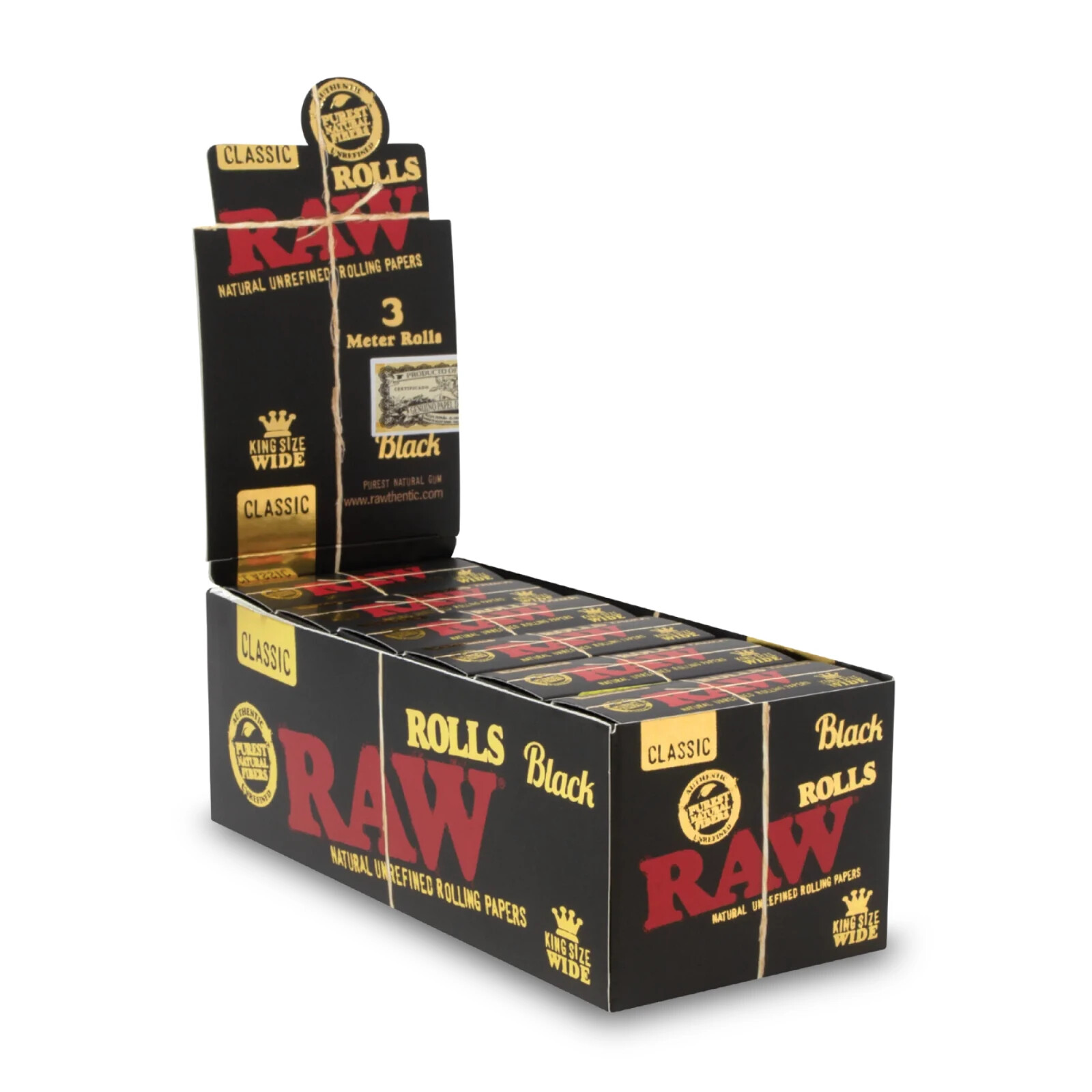 RAW Black King Size Wide Rolls - 3 Meters