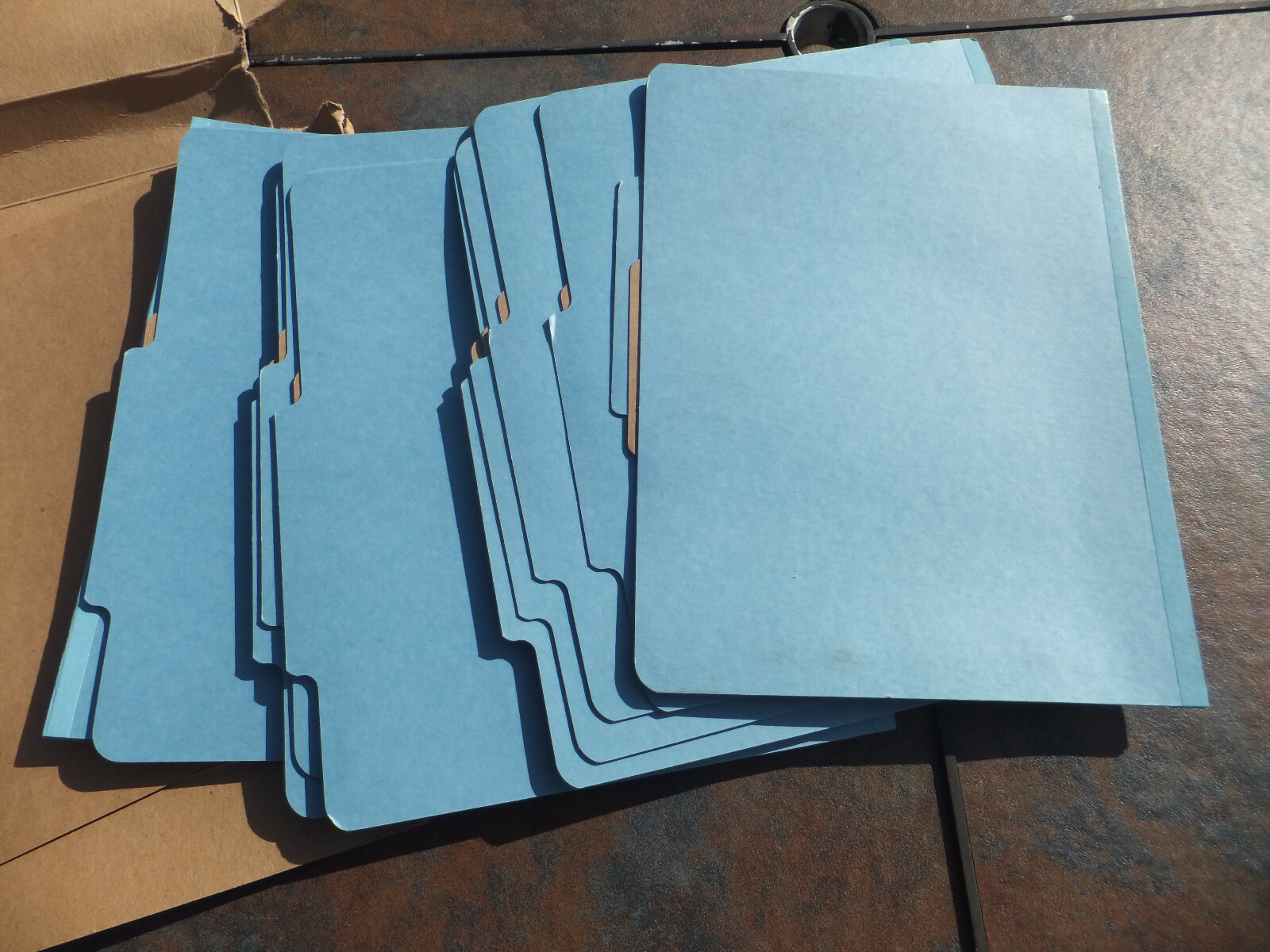 NOS Box of 10 ACCO 15024 Sky Blue 4 Section Letter Pressboard W/ Permclip