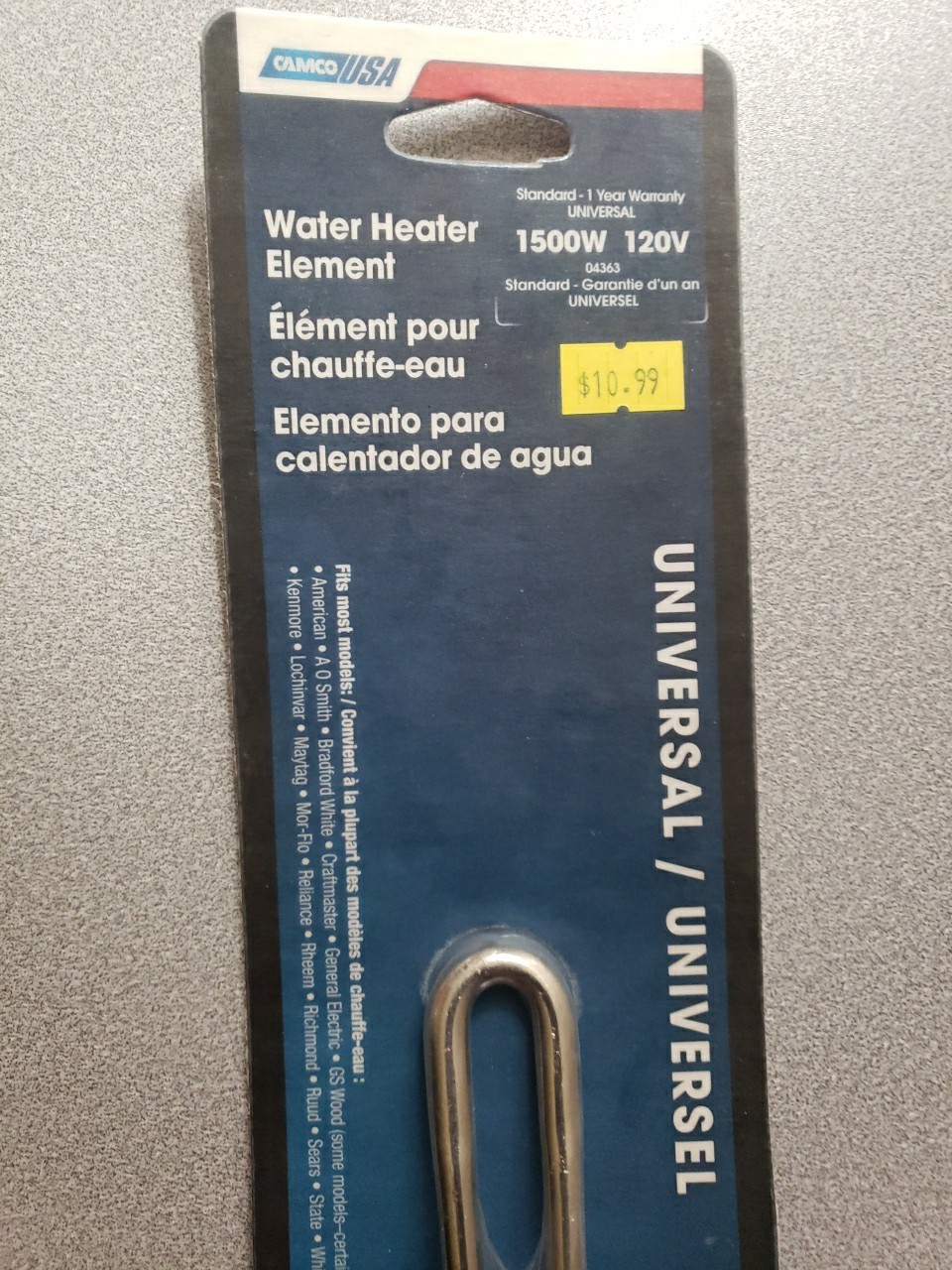 Camco #04363 Water Heater Element Universal-Brand