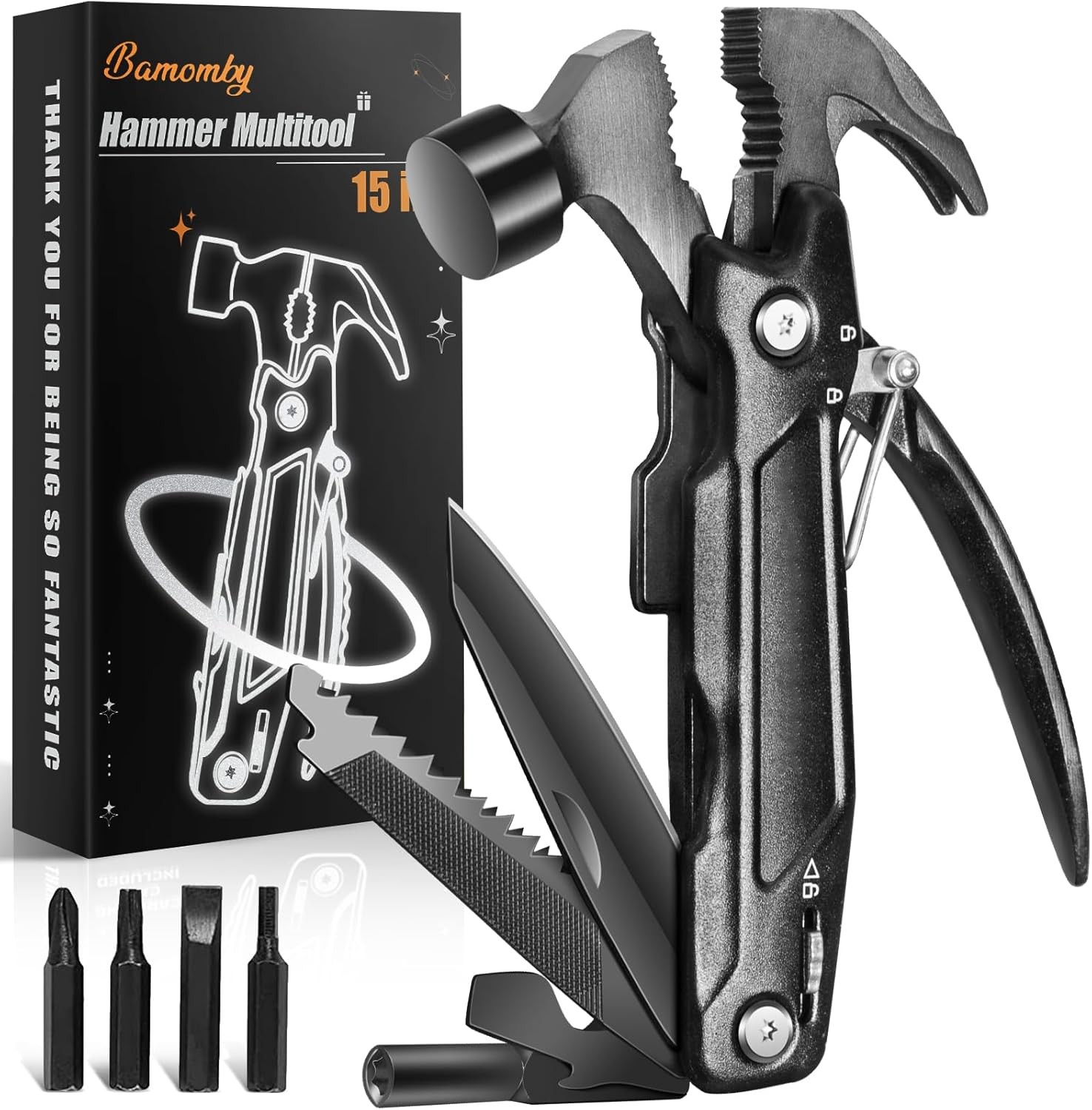 Stocking Stuffers for Men, Hammer Multitool 15 in 1, Christmas Gifts Men, White
