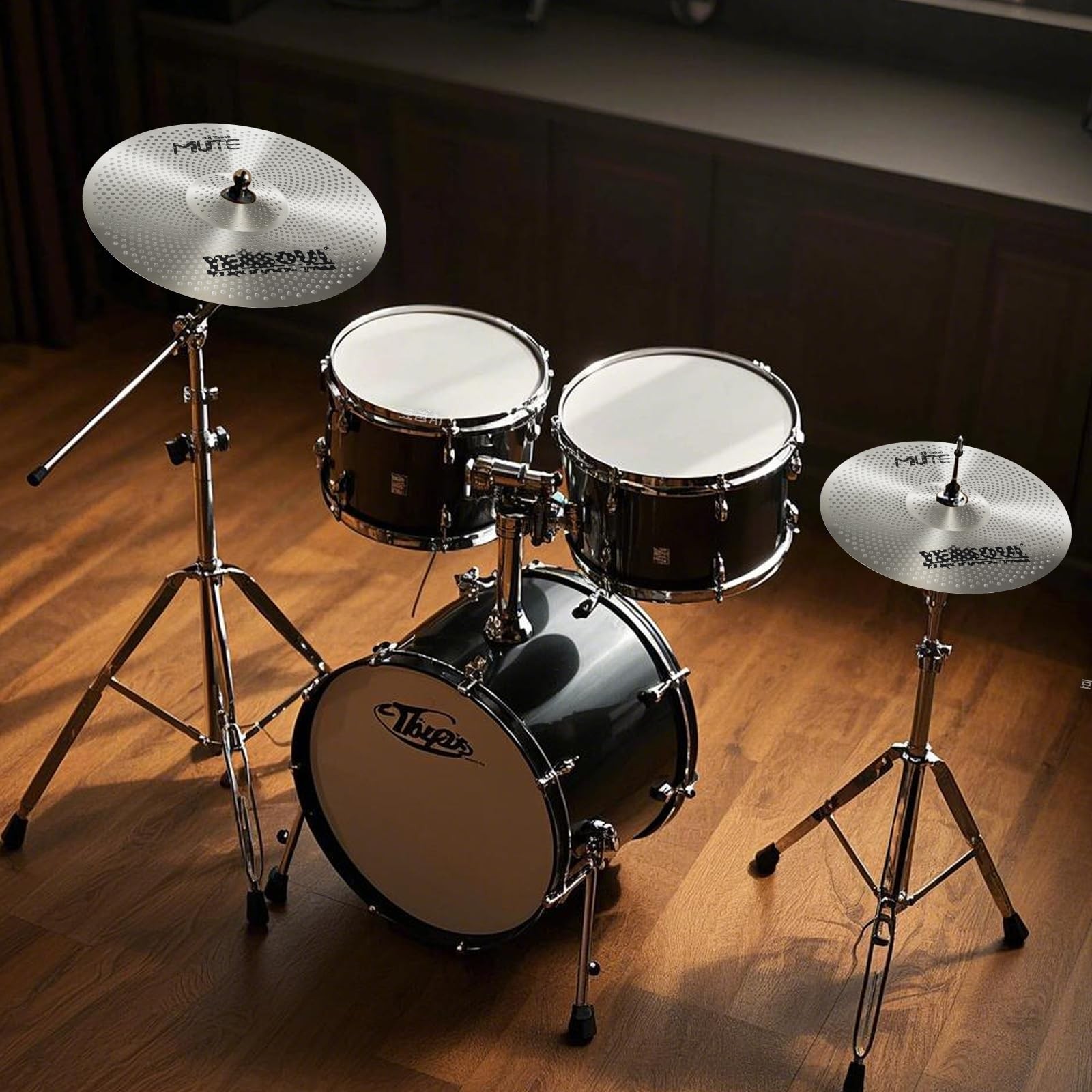 Cymbal Pack,Drum Cymbals Set 5 pcs Silver-Low Volume Pack with Bag