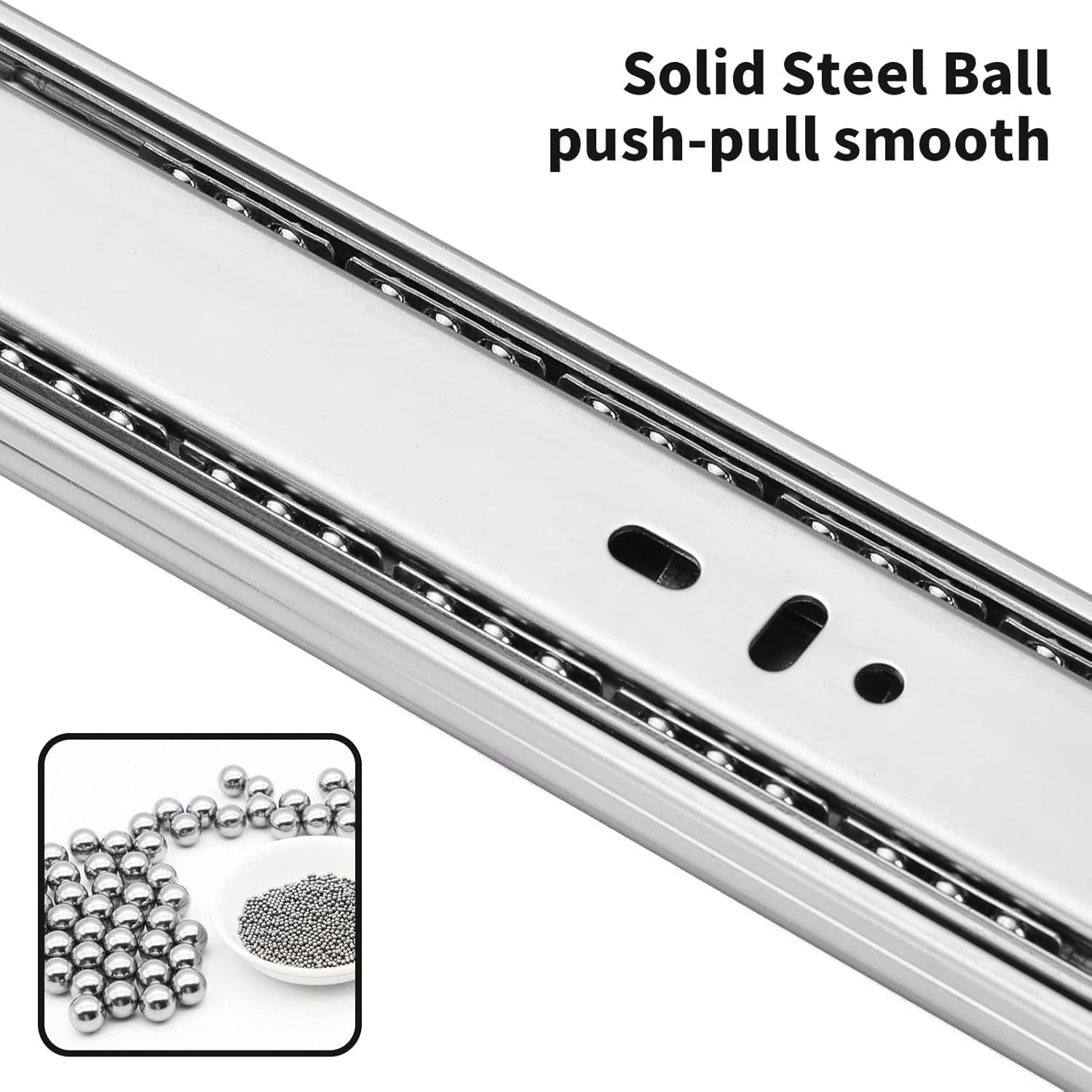 22-Inch Silver Self-Close Drawer Slides, Durable, 6 Pairs for Easy Installation