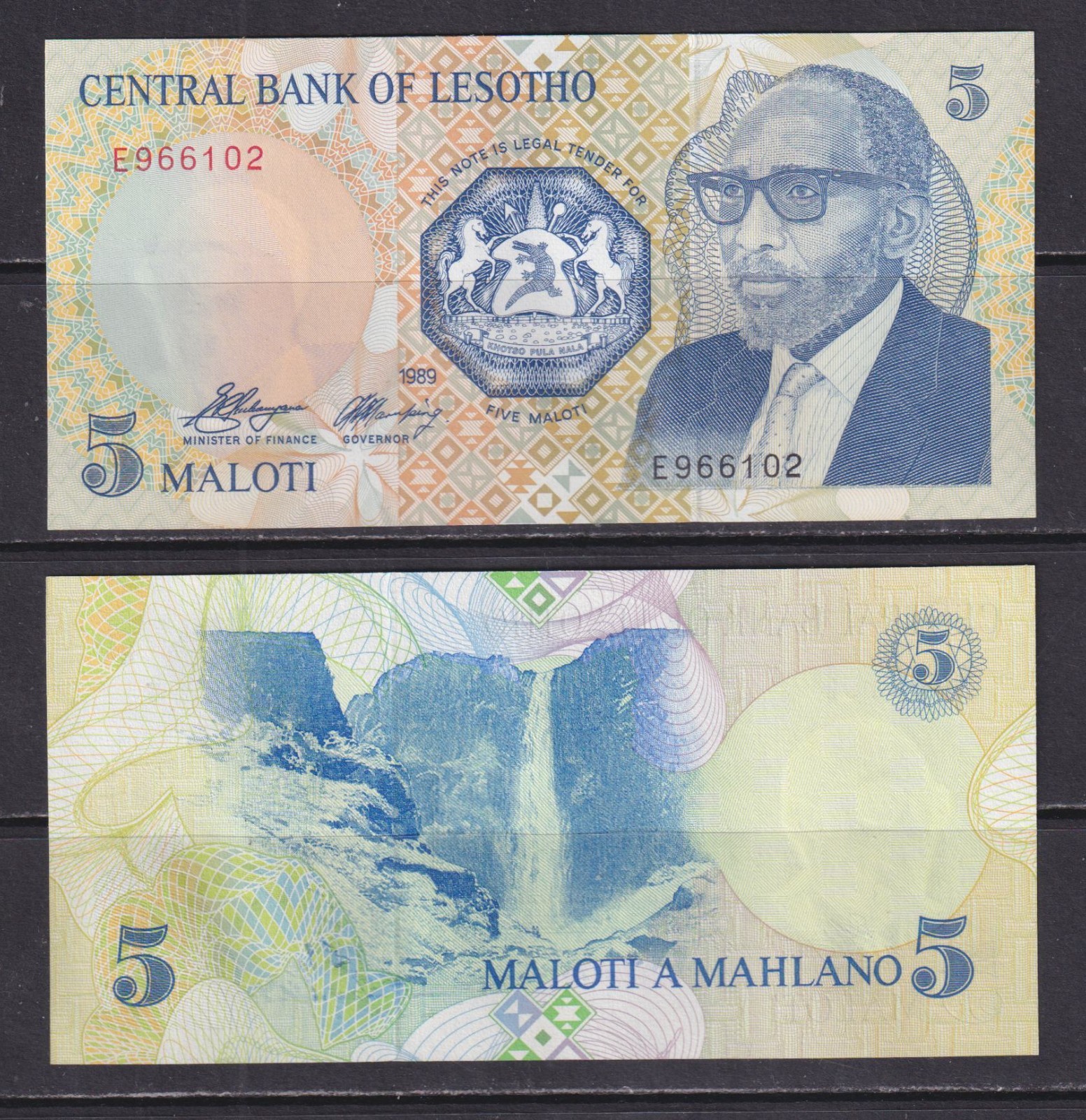 LESOTHO - 1989 5 Maloti UNC Banknote