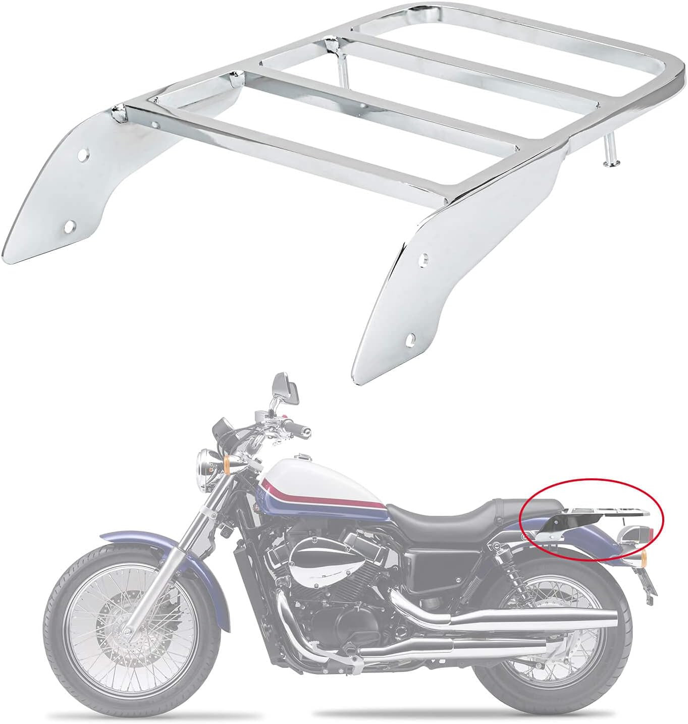 Rear Luggage Rack Solo Seat Sissy Bar Carrier Cargo Tool Box Bracket Panel Holde
