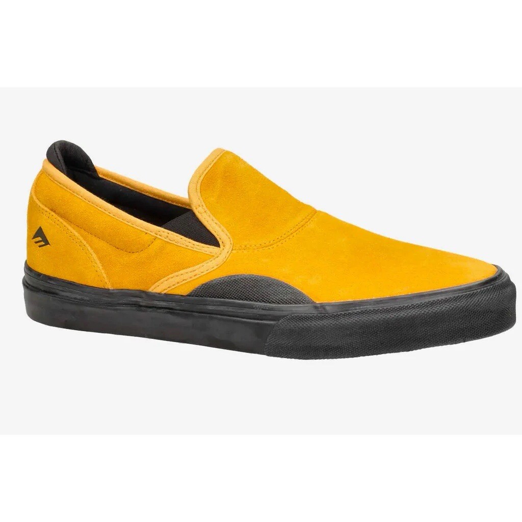 NIB Emerica Yellow Suede Wino G6 Slip-On Men's Skate Shoe Size 10.5 Wide