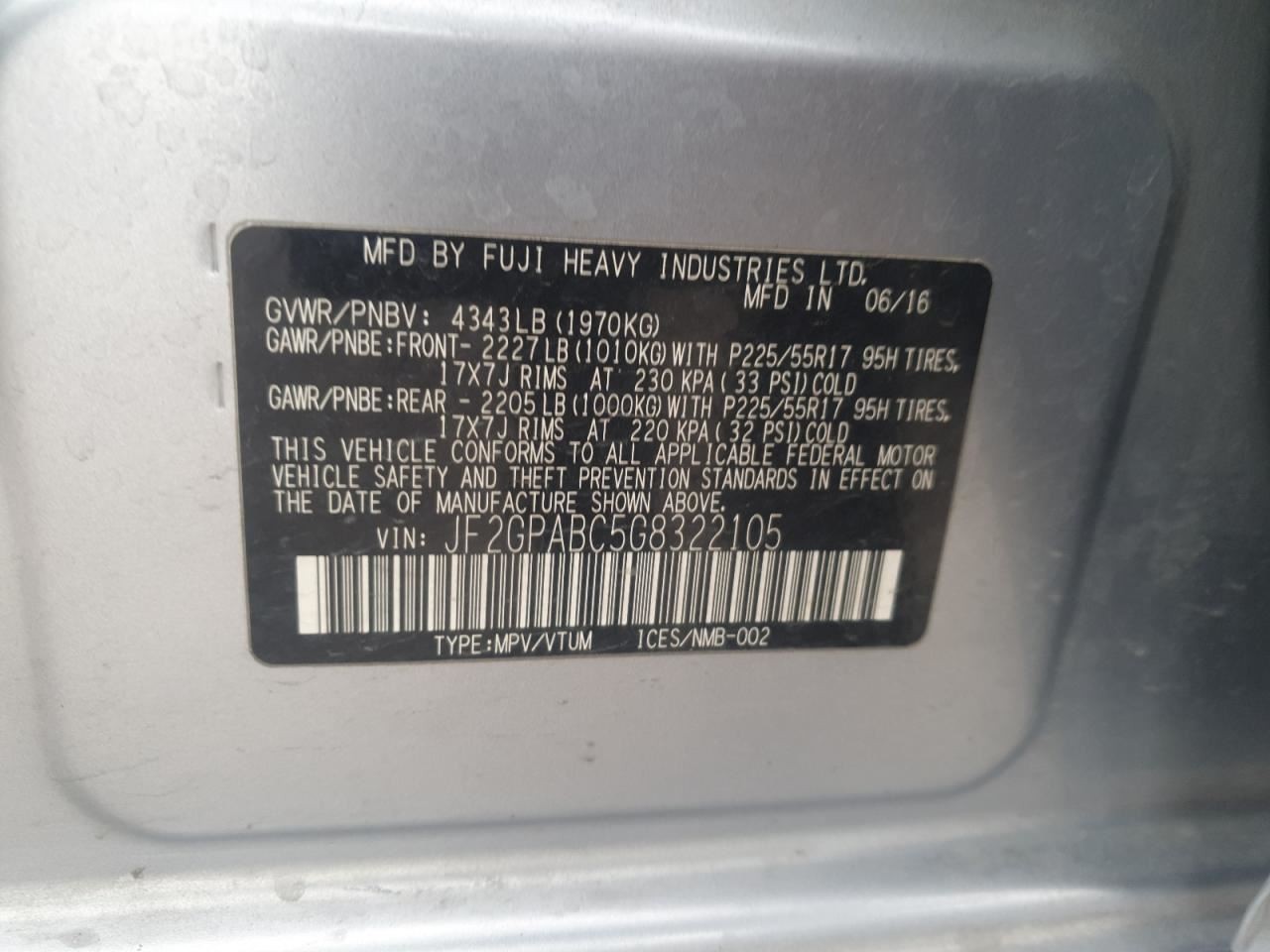 Shifter XV CROSST 2016 Transmission Shift 1495719