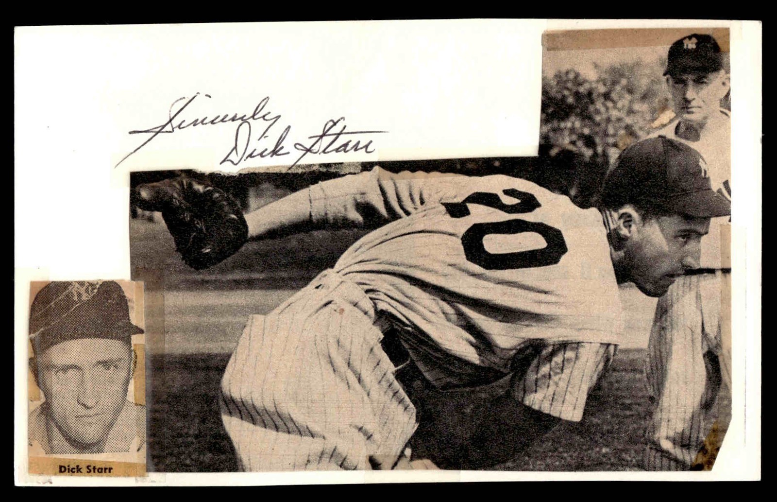Dick Starr Yankees Baseball Signed 4x6 Signed Cut Photo Auto *X2007