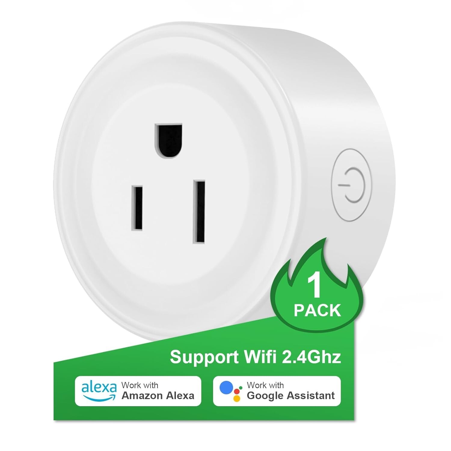 Smart WiFi Plug Work with Alexa&Google Assistant Remote Control&Voice Activation