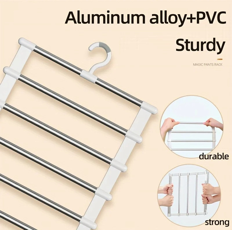 1pc Multi Layer Pants Hanger Rack Space Saving Closet Organizer - NEW