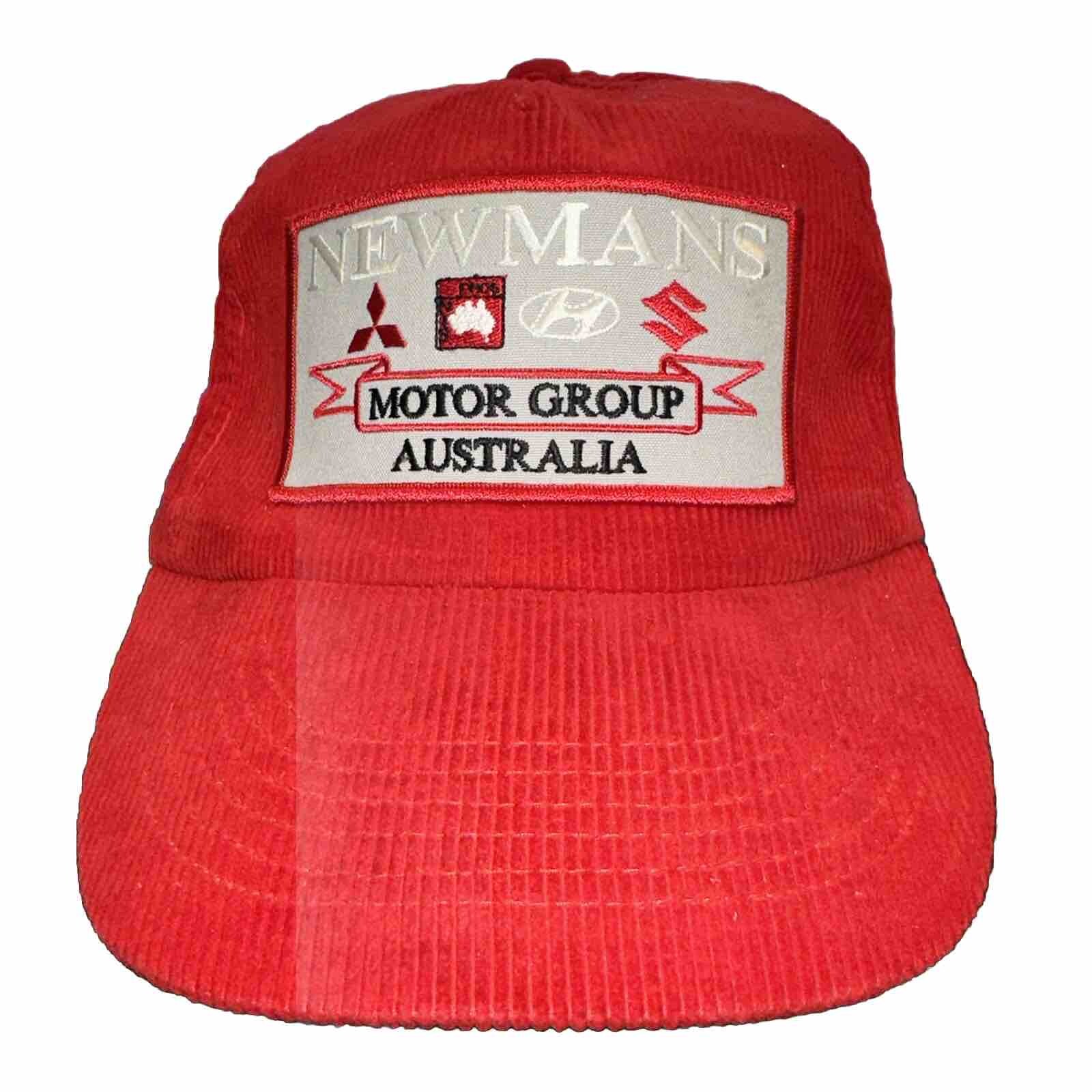 Australia Corduroy Red Hat Cap Newman’s Motor Group Gray Patch Strap w Buckle