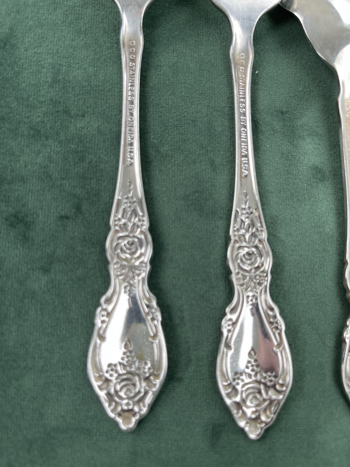 Oneida WORDSWORTH Sugar Spoon Dinner Fork Set 3 Stainless Flatware USA Made