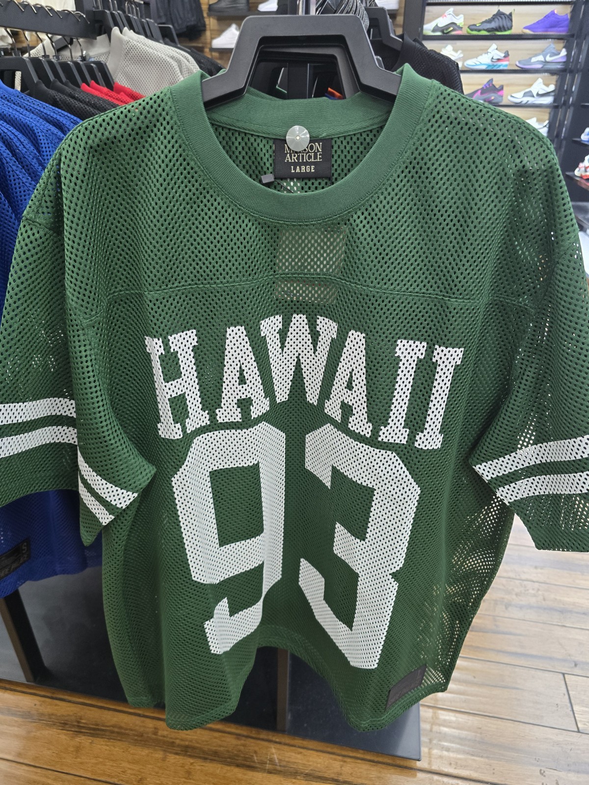 University Hawaii Rainbow Warriors #93 Retro Aloha Football Mesh Jersey M Nwt