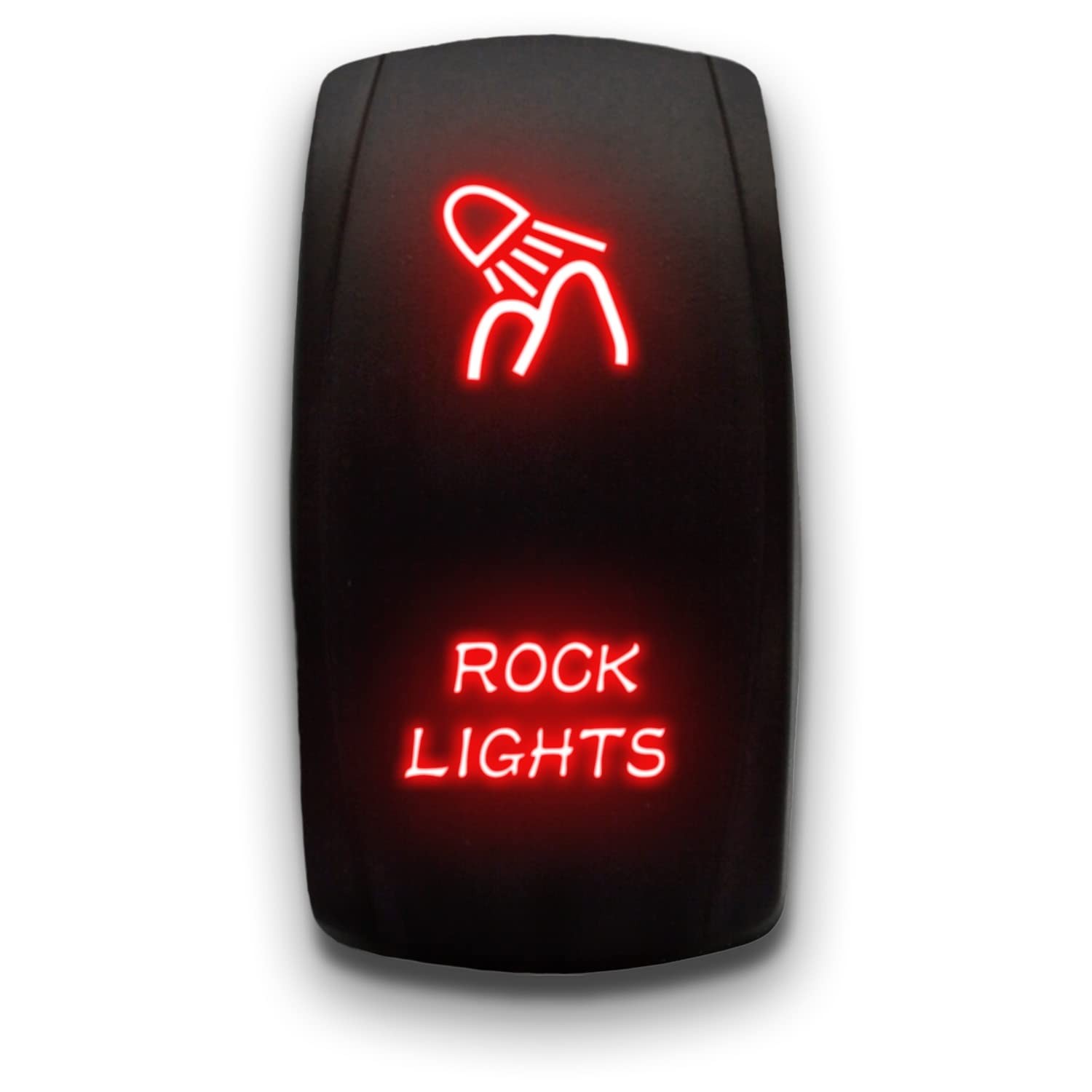 Rock Lights Red Laser Etched Toggle Switch 20A 12V Vertical Rocker 5Pin